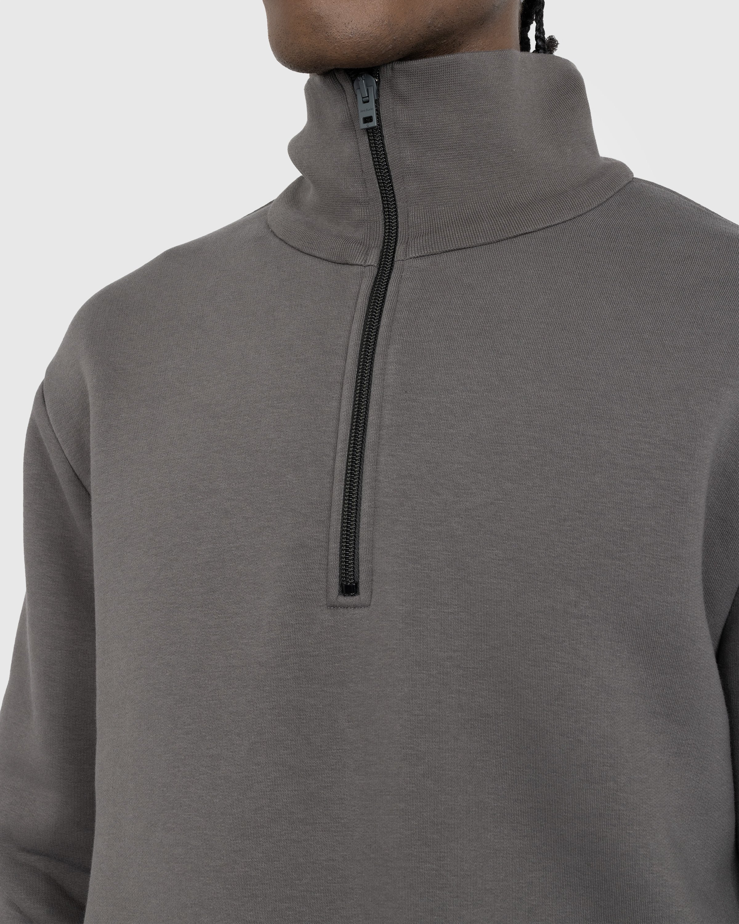 Acne Studios - Zippered Sweater Mud Grey - Clothing - Grey - Image 4