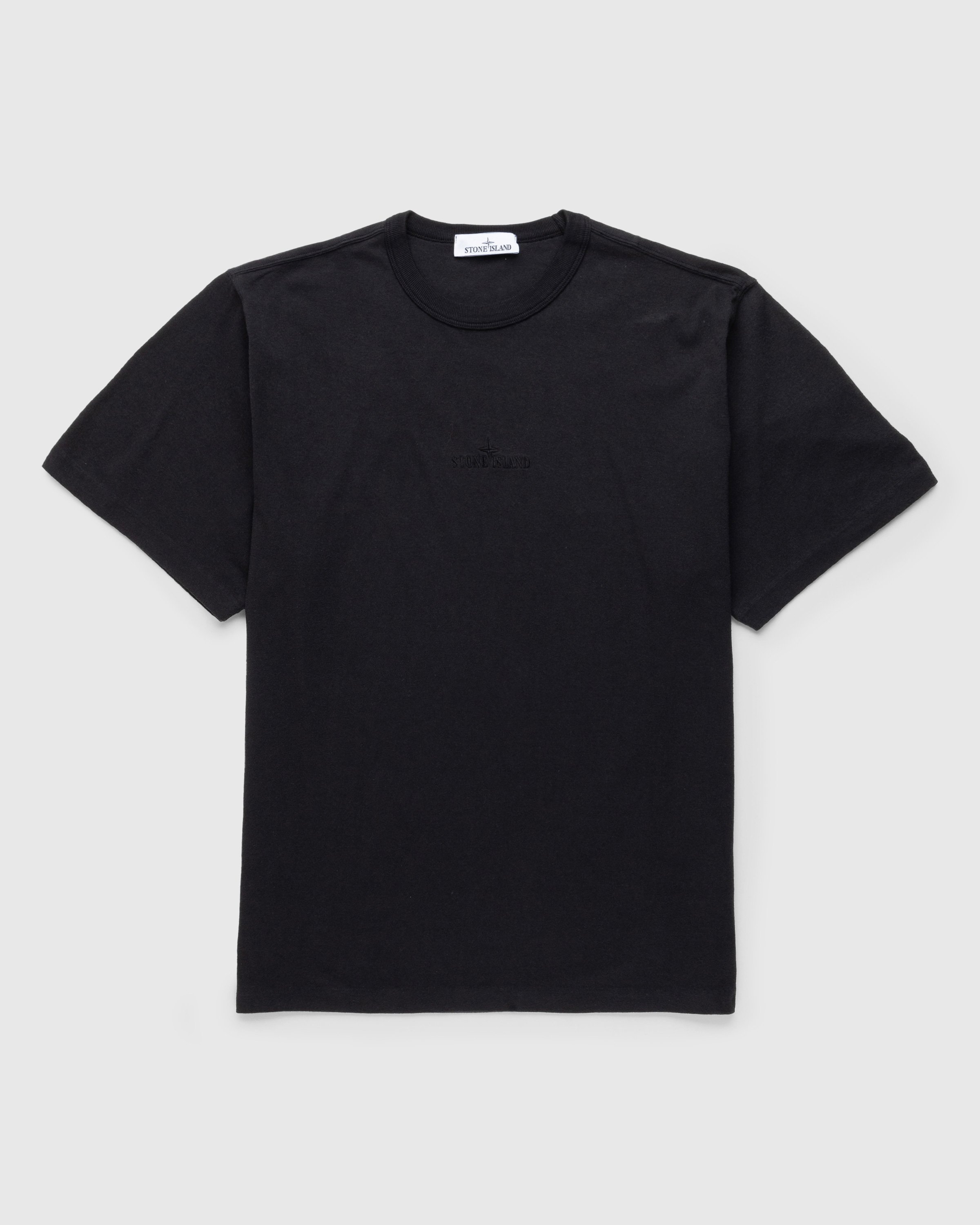 Stone Island - Garment-Dyed Logo T-Shirt Black - Clothing - Black - Image 1