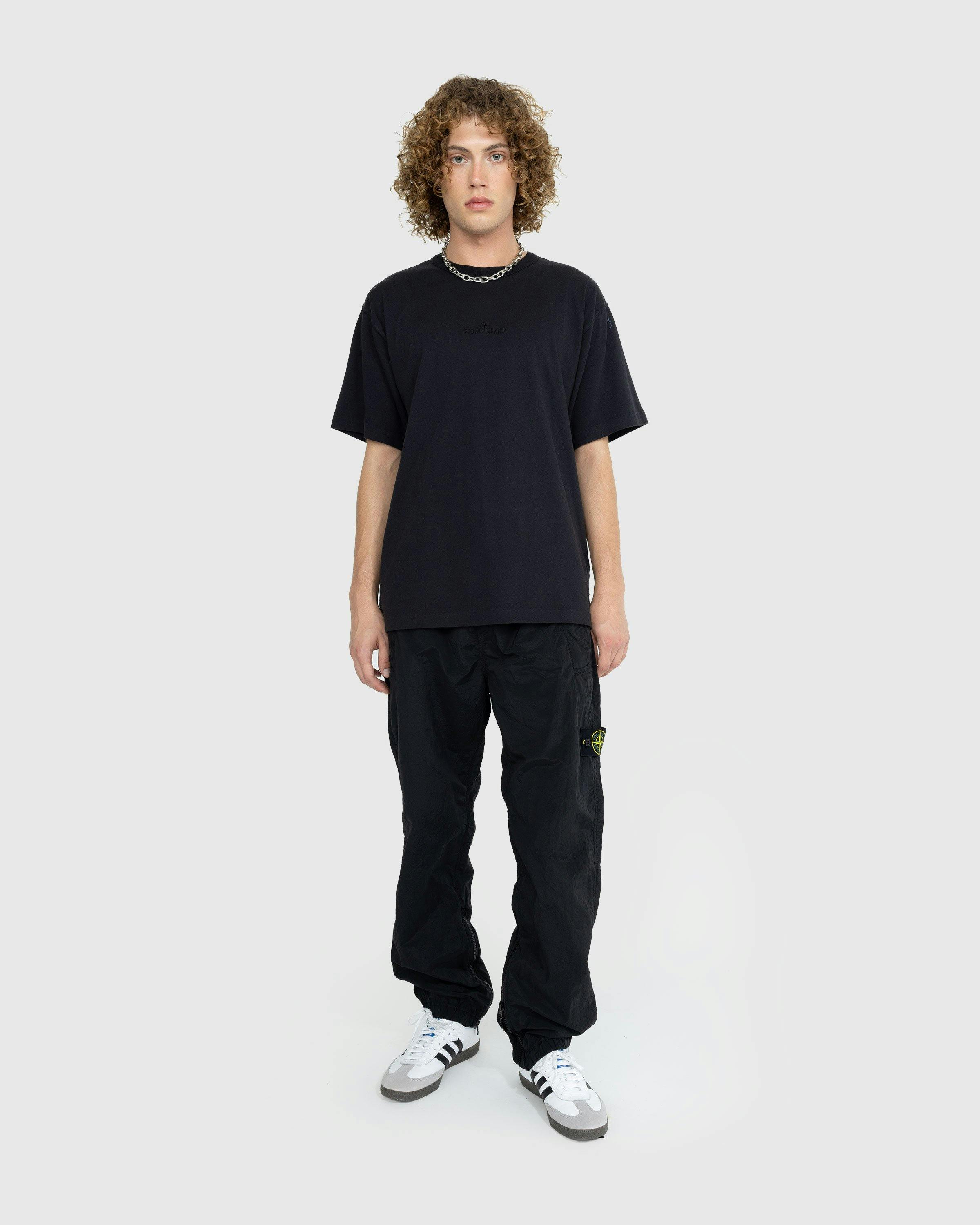 Stone Island - Garment-Dyed Logo T-Shirt Black - Clothing - Black - Image 3