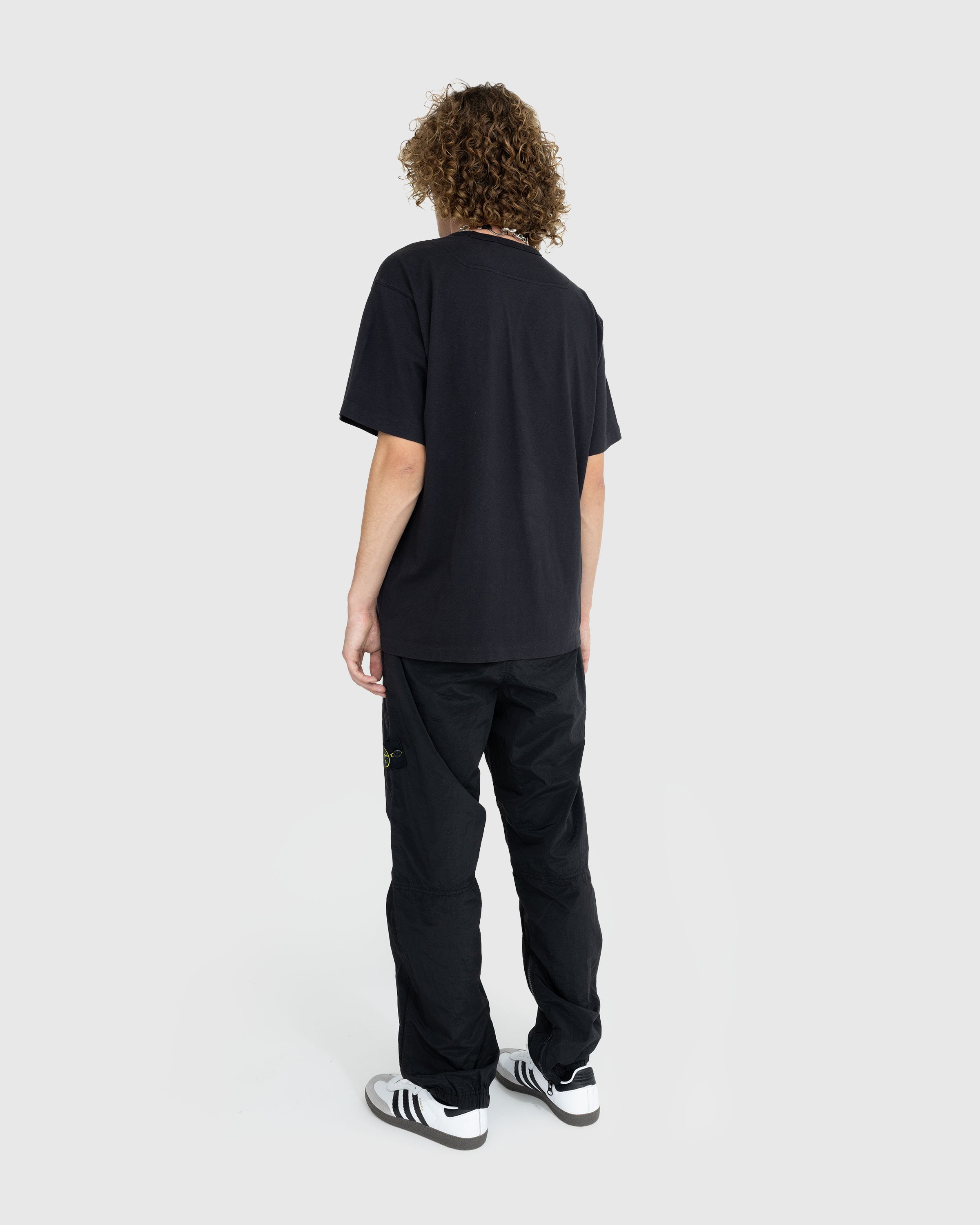 Stone Island - Garment-Dyed Logo T-Shirt Black - Clothing - Black - Image 4