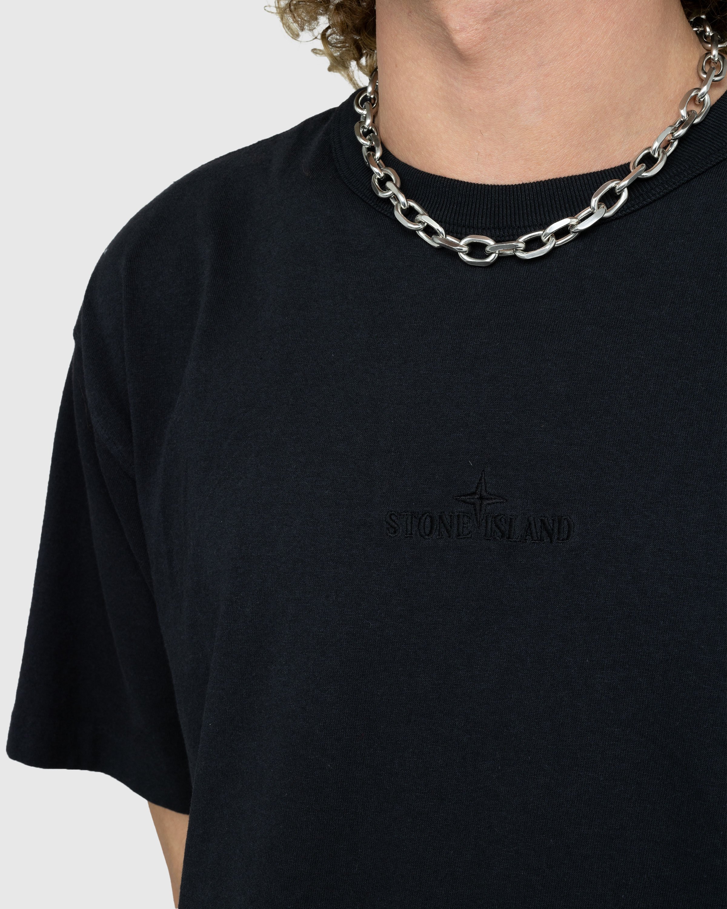 Stone Island - Garment-Dyed Logo T-Shirt Black - Clothing - Black - Image 5