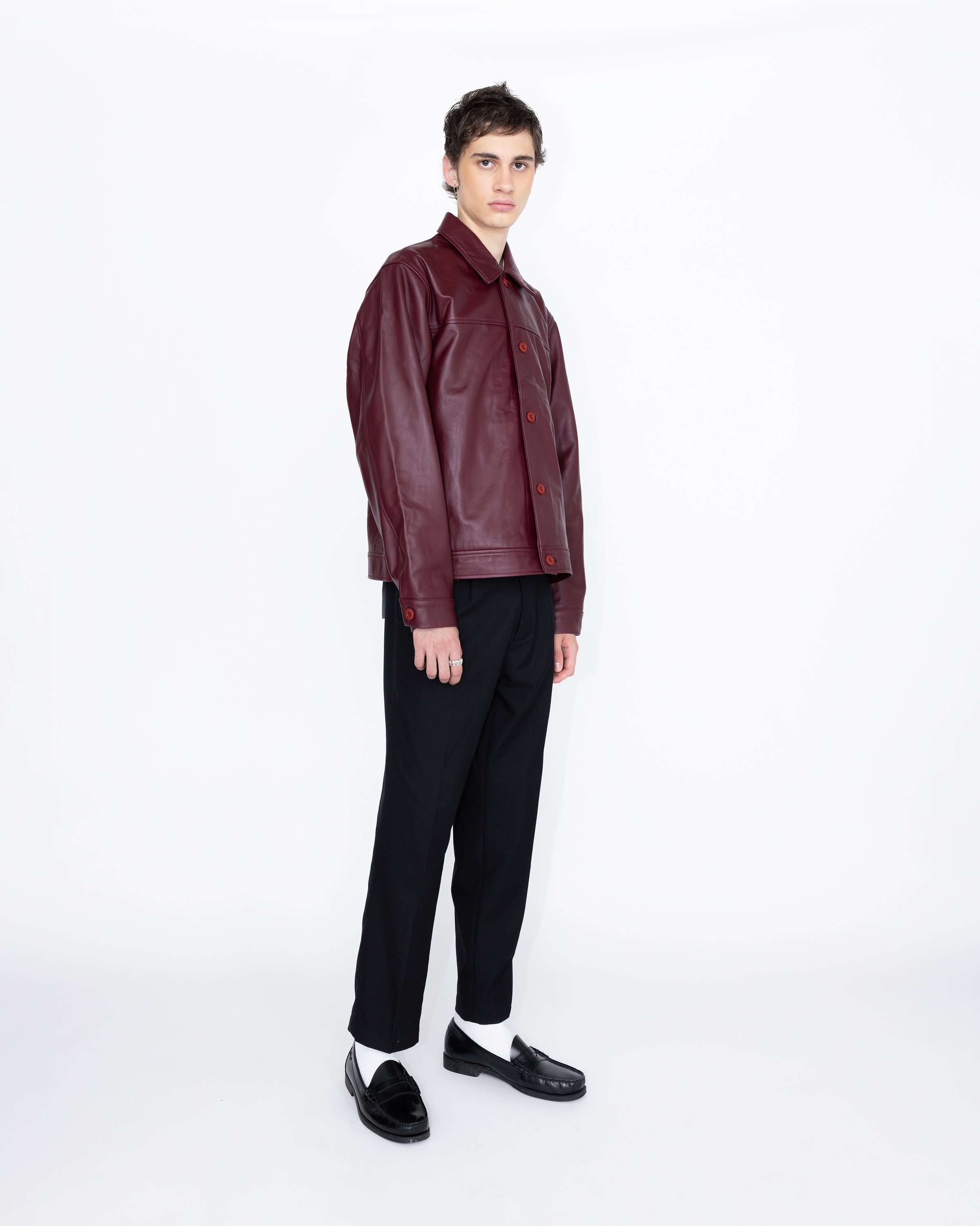 Highsnobiety HS05 - Leather Jacket Burgundy - Clothing - Red - Image 4
