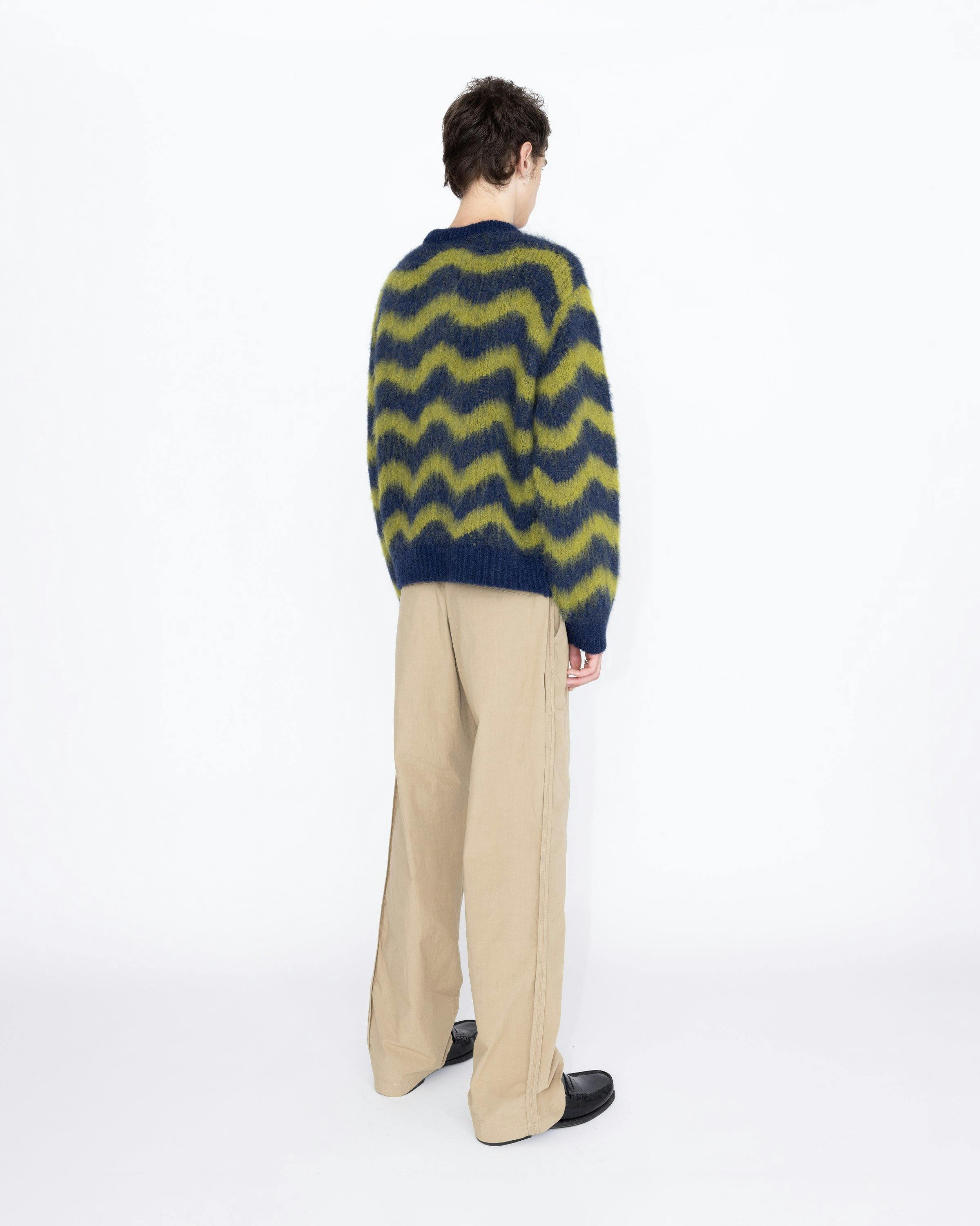 Highsnobiety HS05 - Alpaca Fuzzy Wave Sweater Navy/Olive green - Clothing - Multi - Image 5