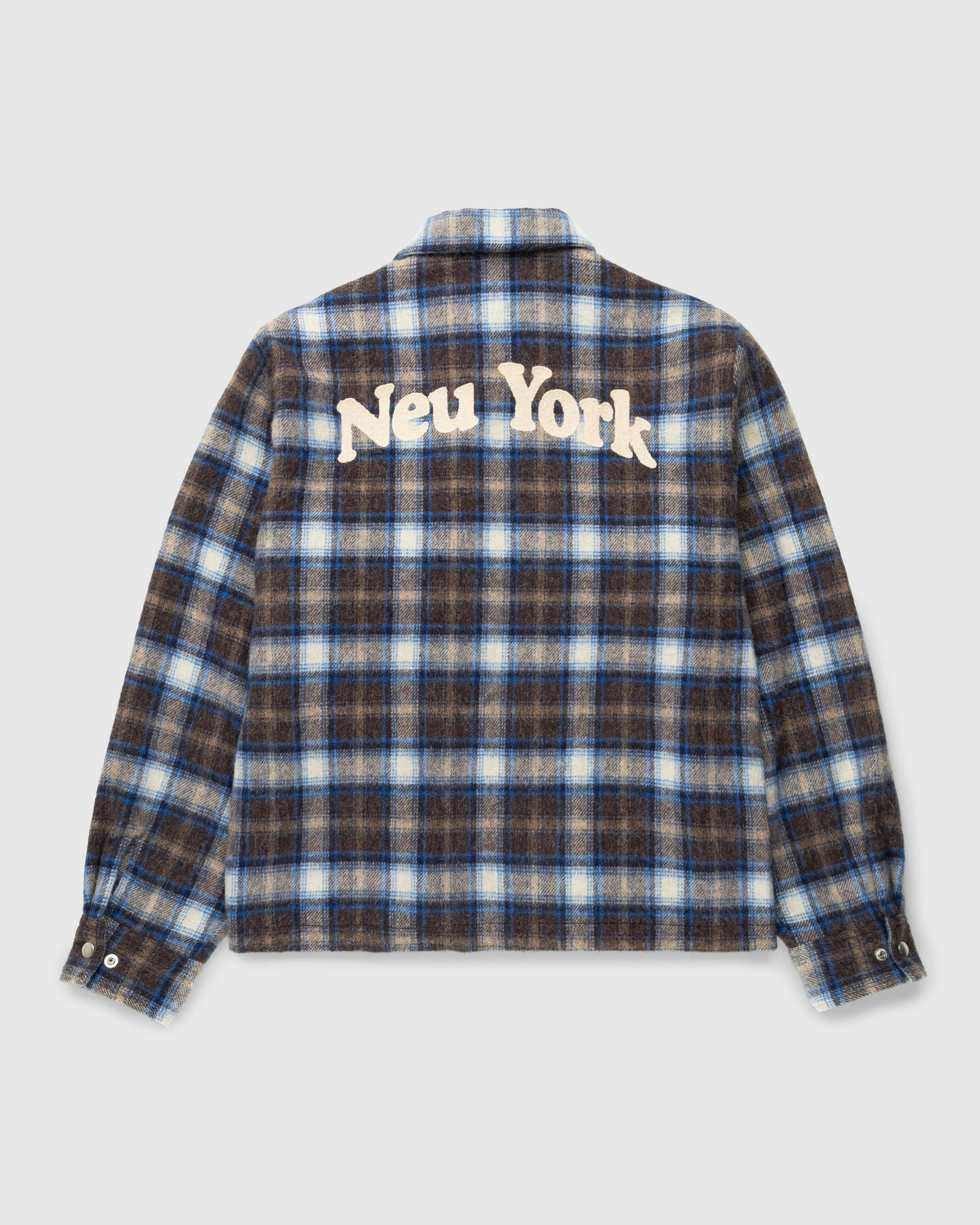 Highsnobiety - Neu York Shaggy Wool Plaid Zip Shirt Brown - Clothing - Brown - Image 1