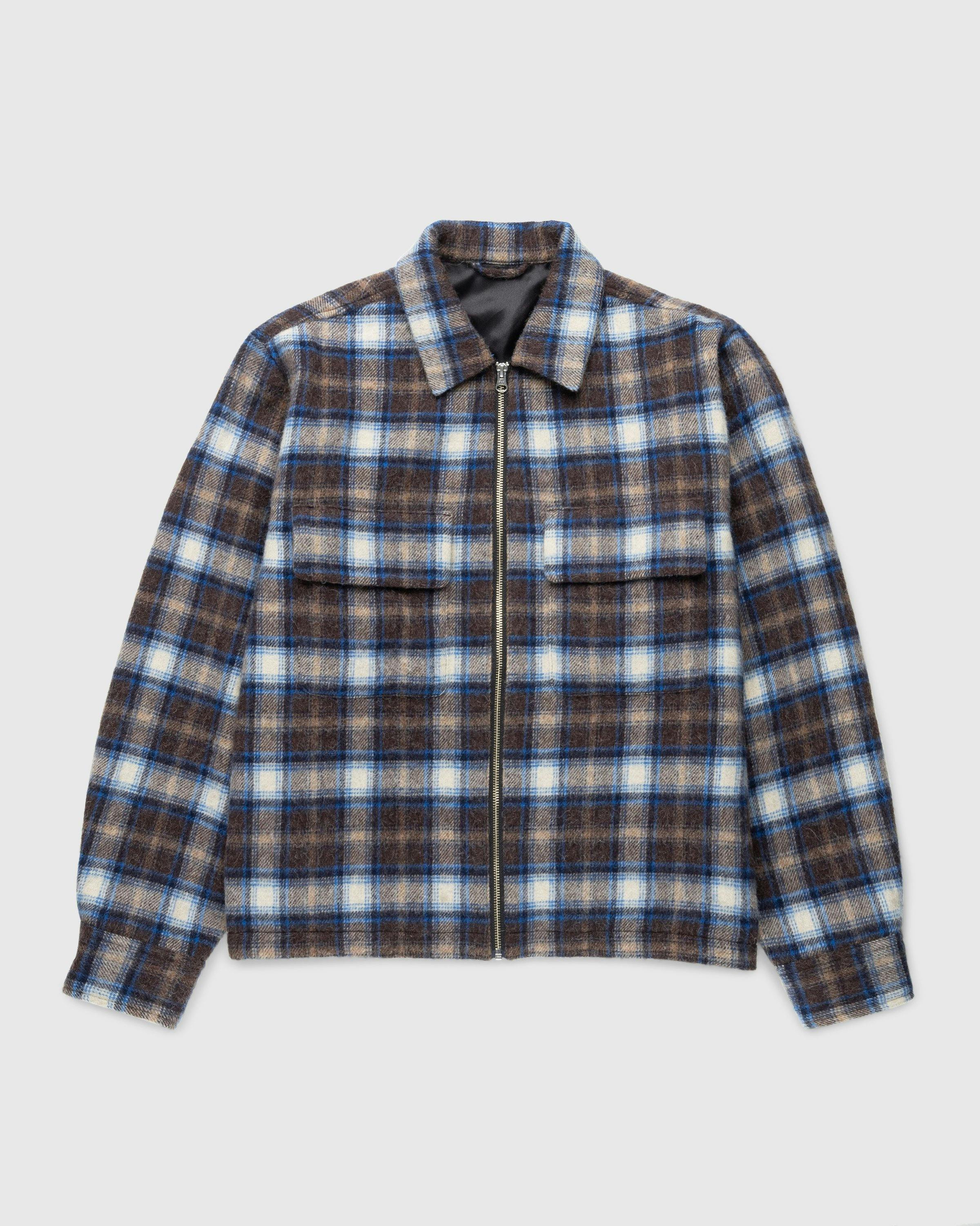 Highsnobiety - Neu York Shaggy Wool Plaid Zip Shirt Brown - Clothing - Brown - Image 2