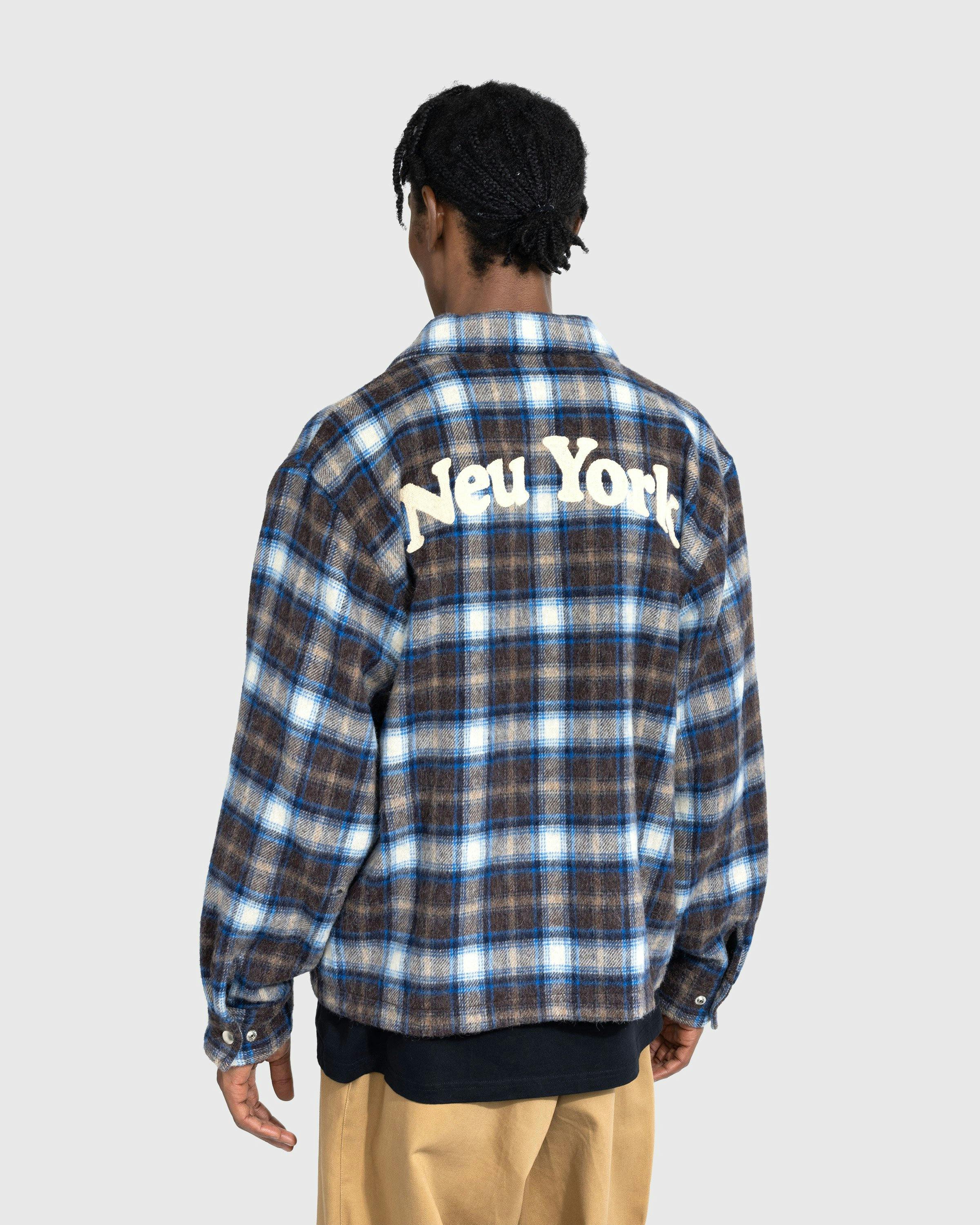 Highsnobiety - Neu York Shaggy Wool Plaid Zip Shirt Brown - Clothing - Brown - Image 4