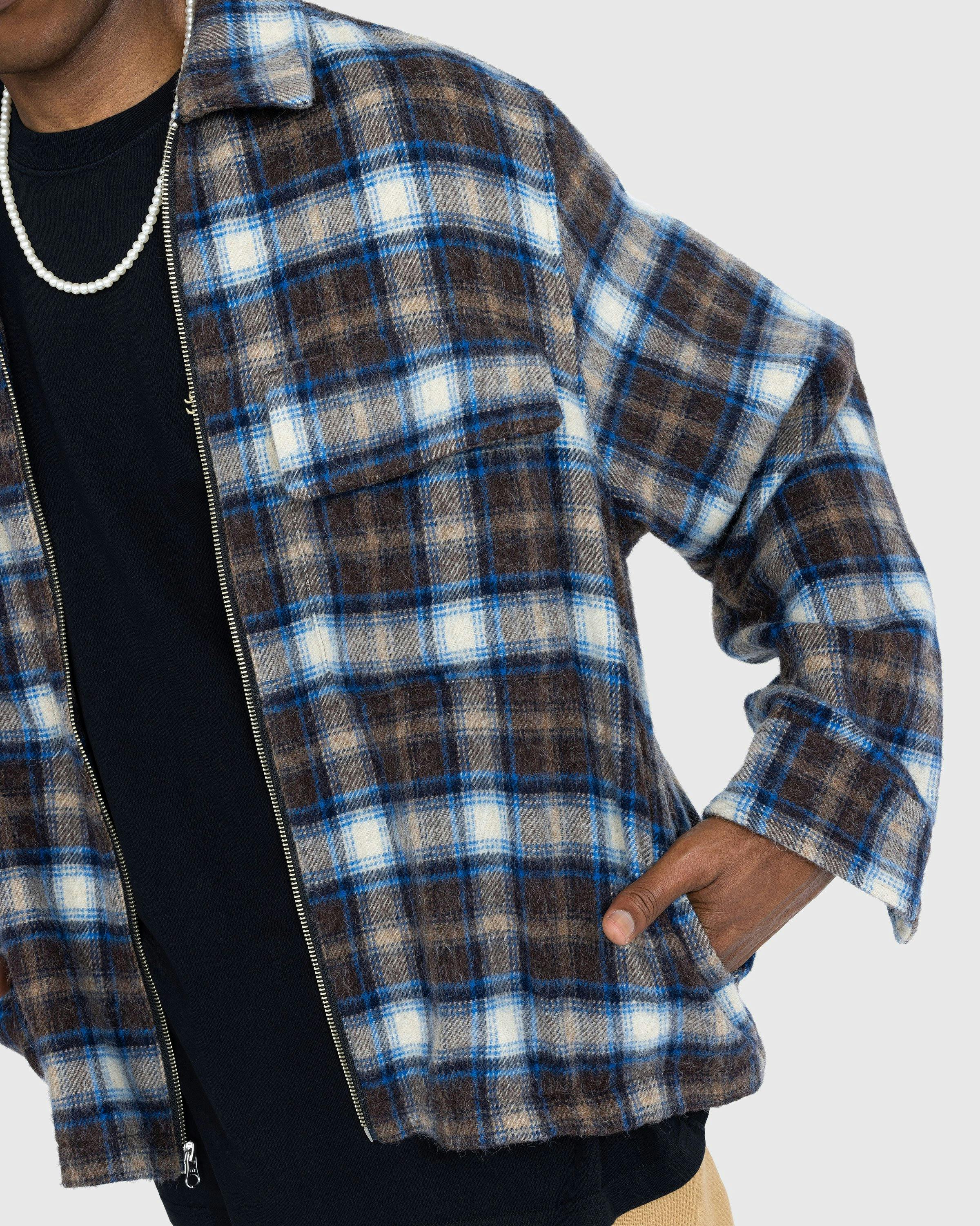 Highsnobiety - Neu York Shaggy Wool Plaid Zip Shirt Brown - Clothing - Brown - Image 5