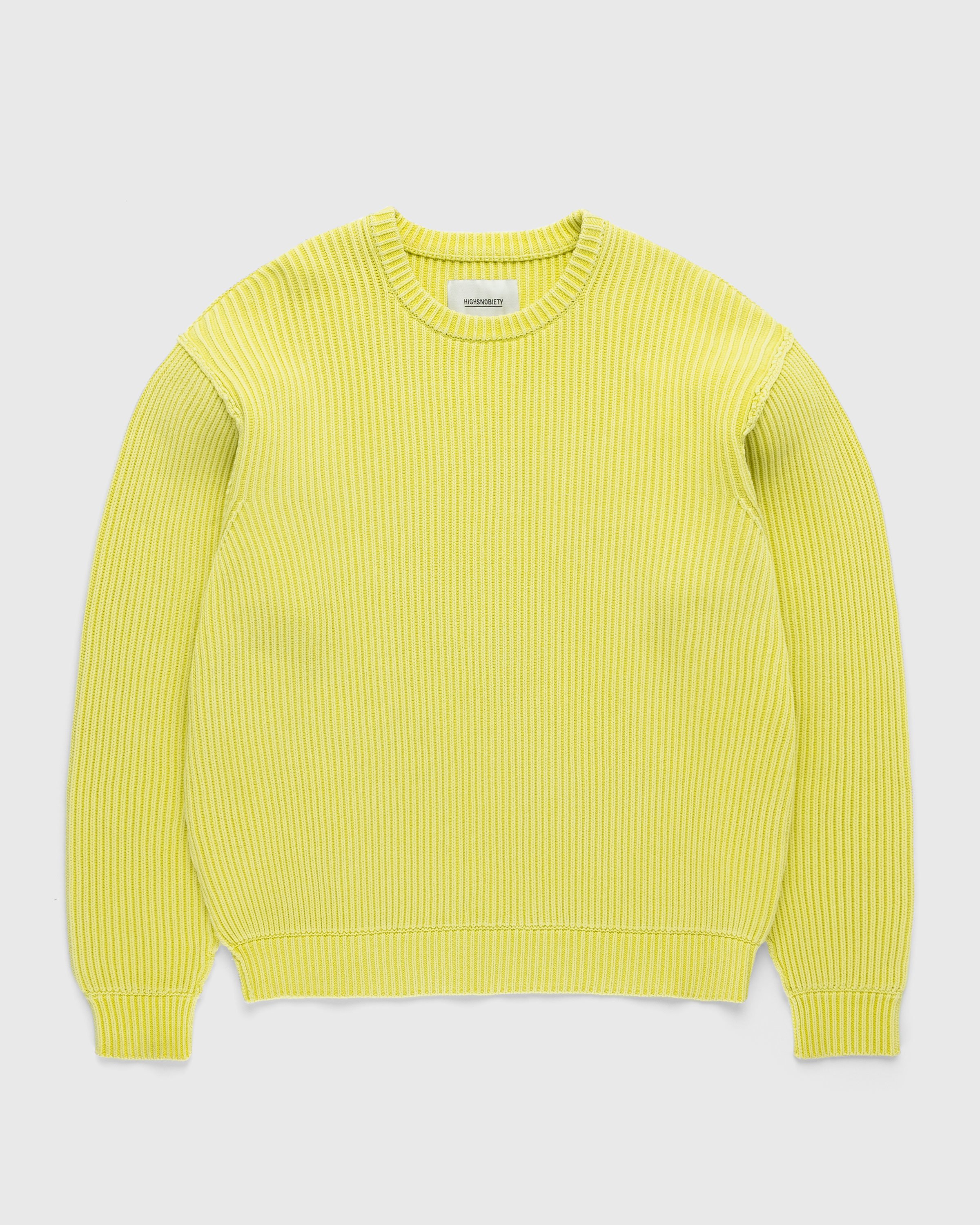 Highsnobiety - Pigment Dyed Loose Knit Sweater Yellow - Clothing - Yellow - Image 1