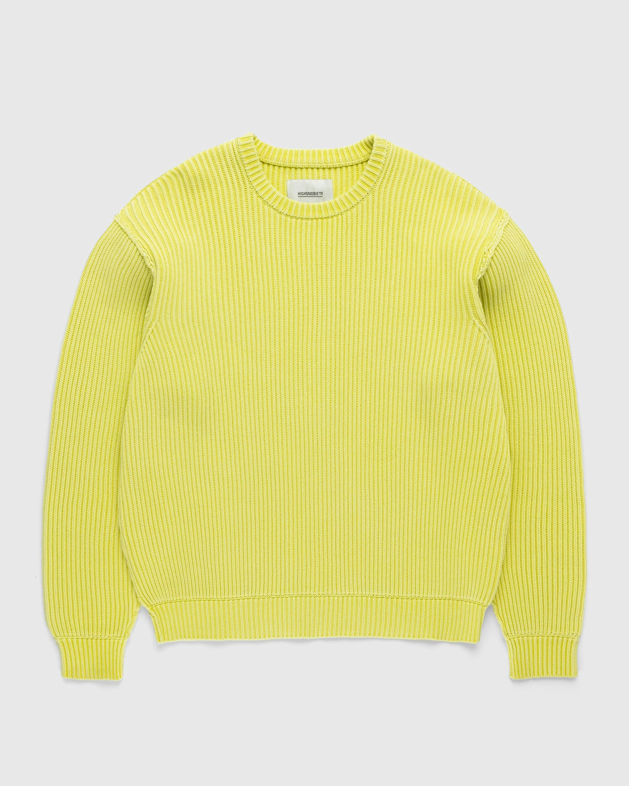 Highsnobiety - Pigment Dyed Loose Knit Sweater Yellow - Clothing - Yellow - Image 1