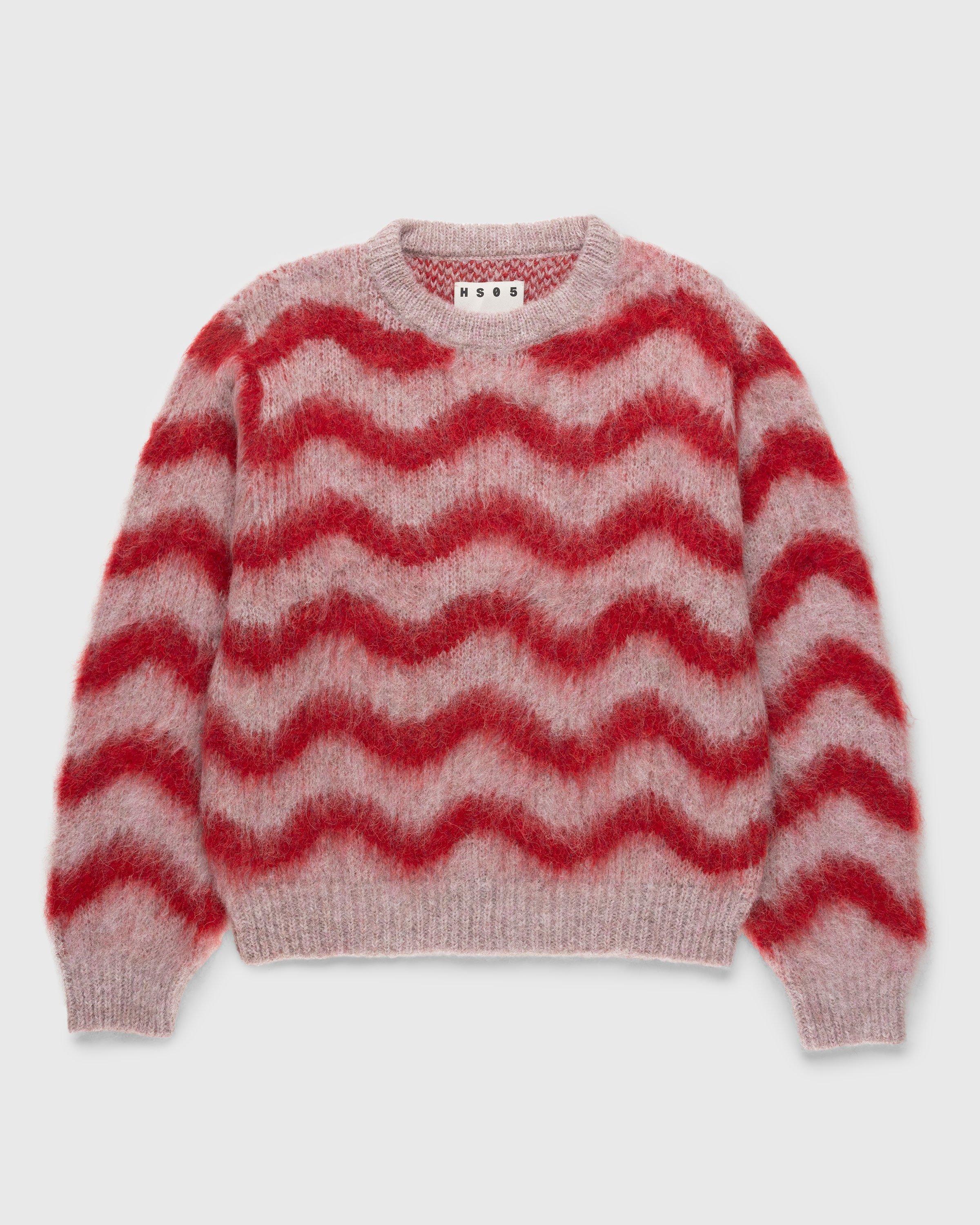 Highsnobiety HS05 - Alpaca Fuzzy Wave Sweater Pale Rose/Red - Clothing - Multi - Image 1