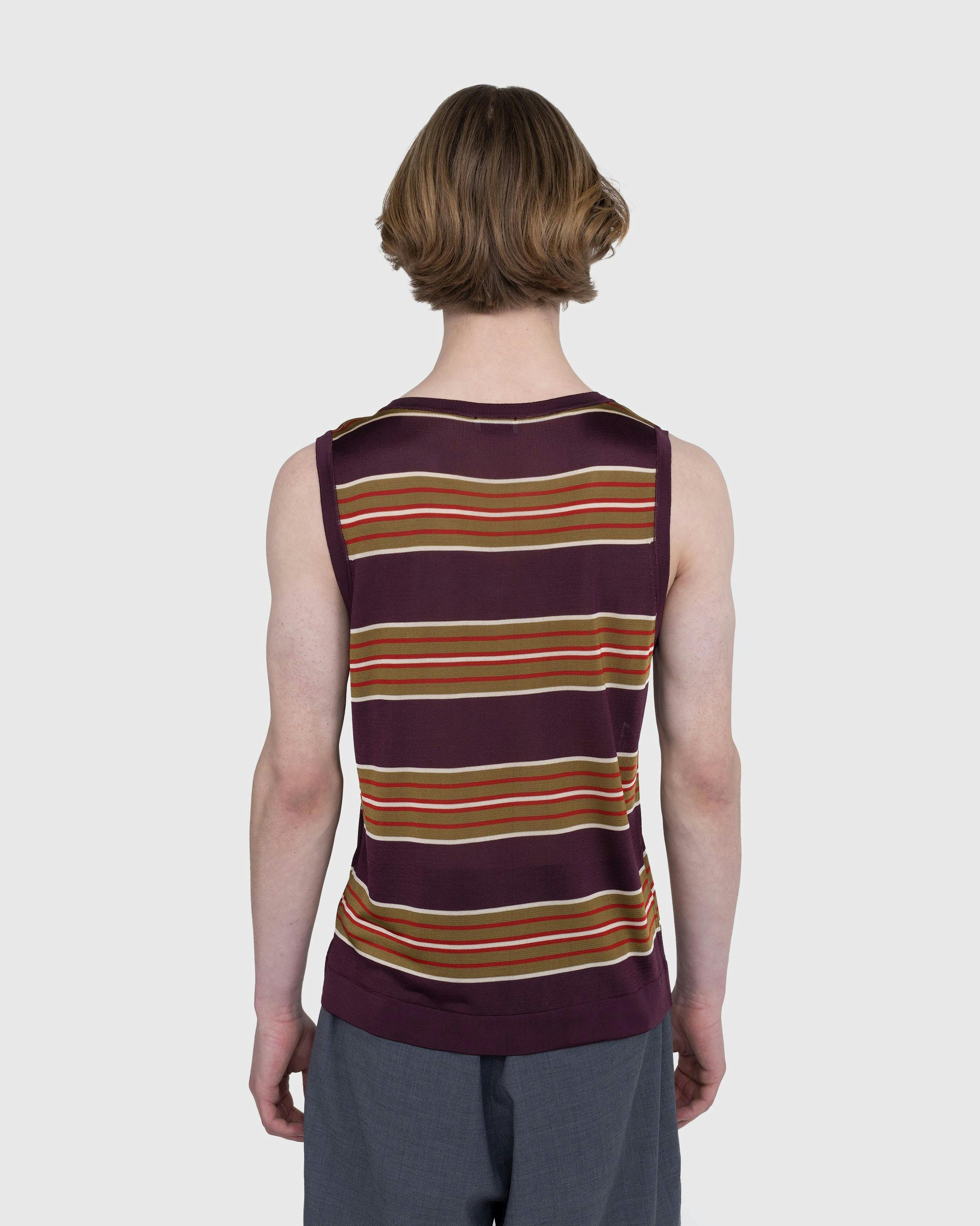 Dries van Noten - Milenco Striped Tank Top Burgundy - Clothing - Red - Image 3