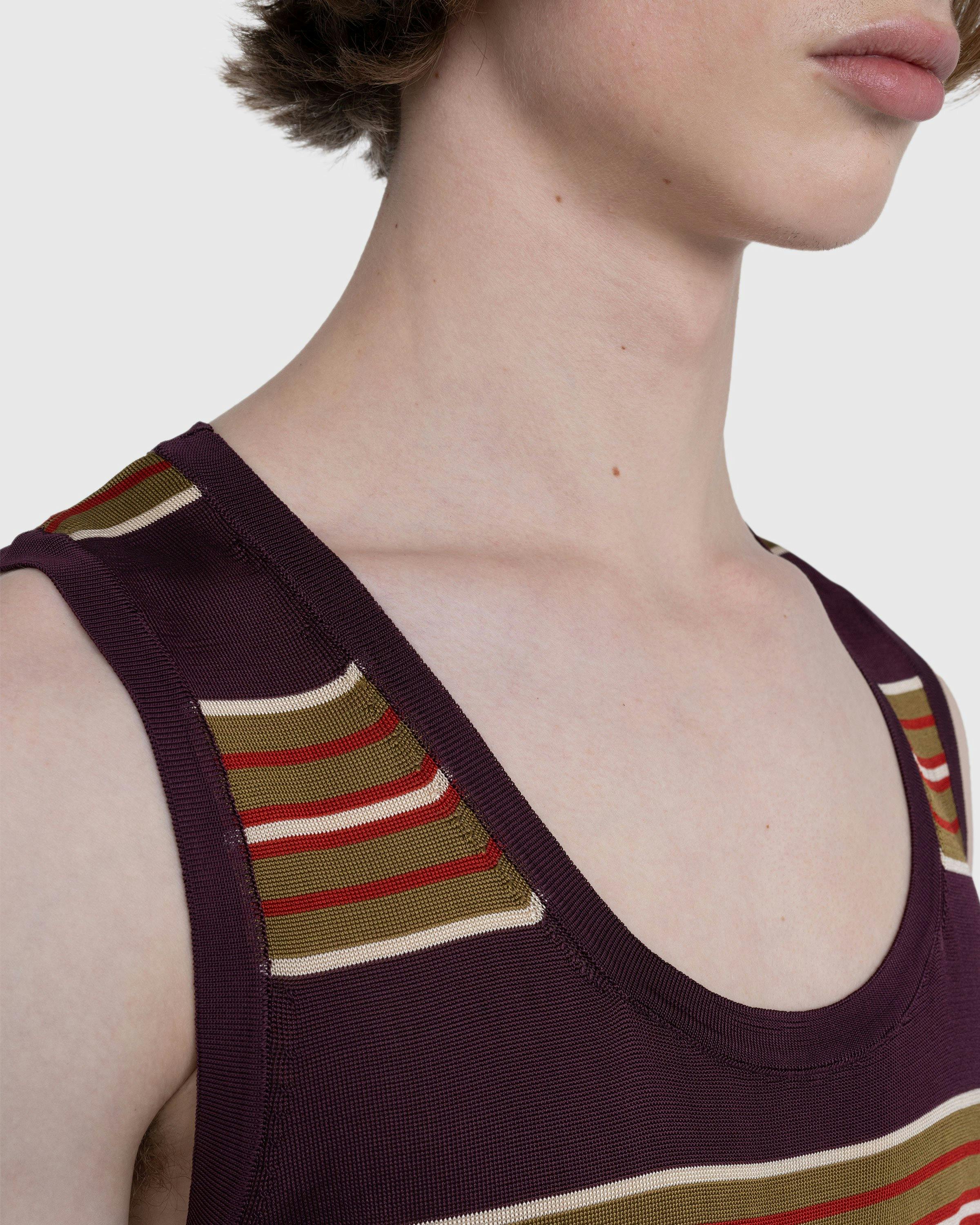 Dries van Noten - Milenco Striped Tank Top Burgundy - Clothing - Red - Image 5