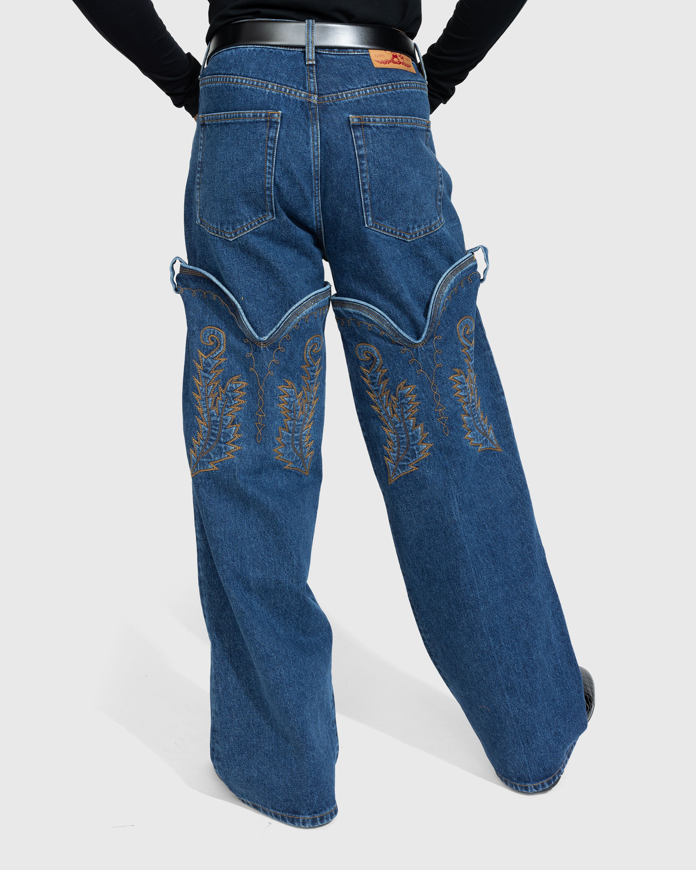 Y/Project - Classic Maxi Cowboy Cuff Jeans Navy - Clothing - Blue - Image 4