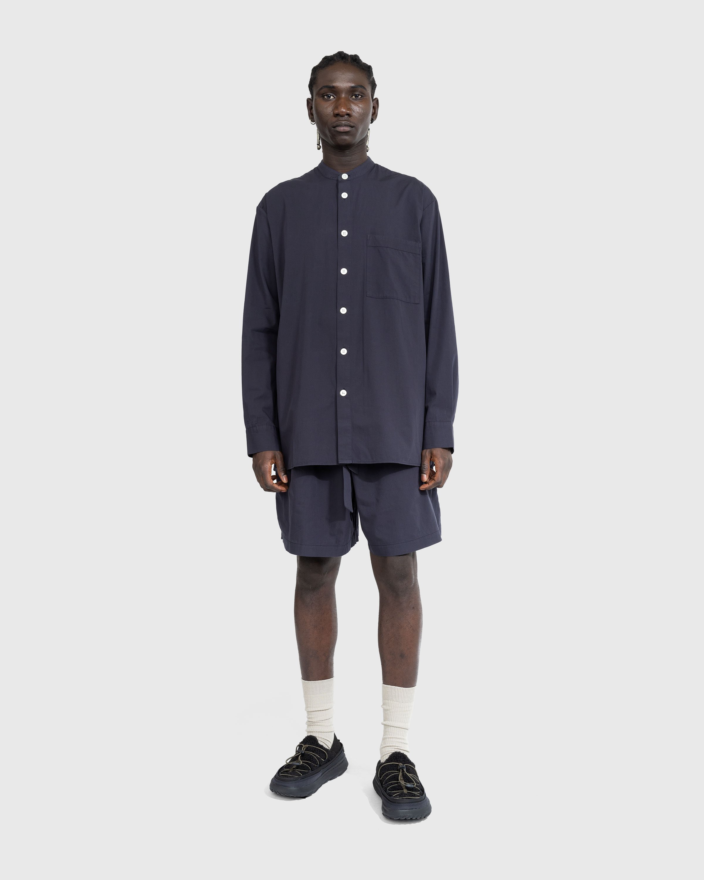 Birkenstock x Tekla - Poplin Pyjama Shorts Slate - Clothing - Black - Image 3