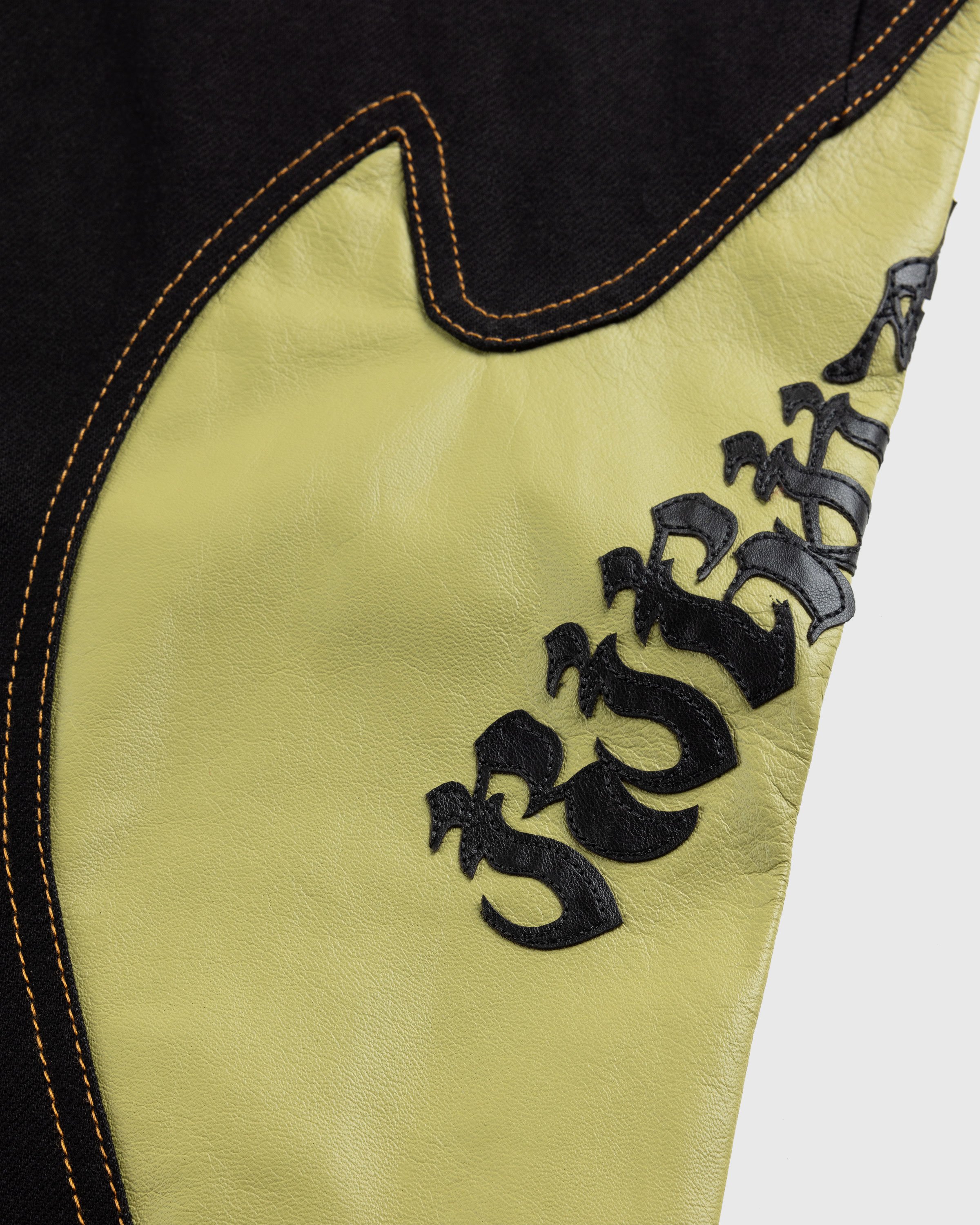 KUSIKOHC - Rider Leather Denim Mix Pants Black - Clothing - BLACK - Image 6