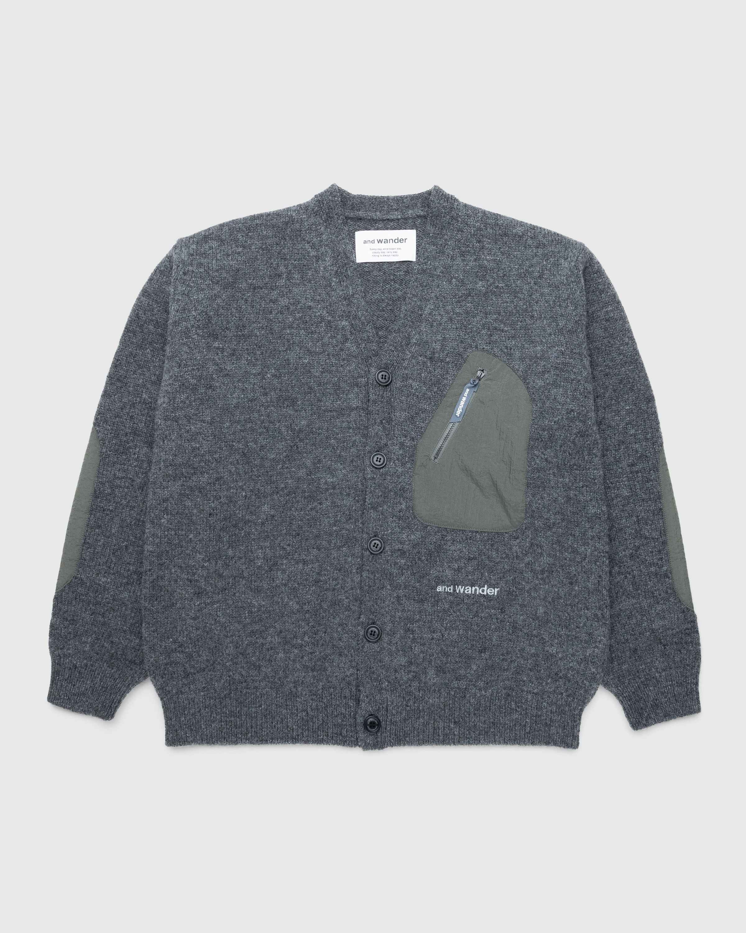 And Wander - Shetland Wool Cardigan Grey - Clothing - Grey - Image 1