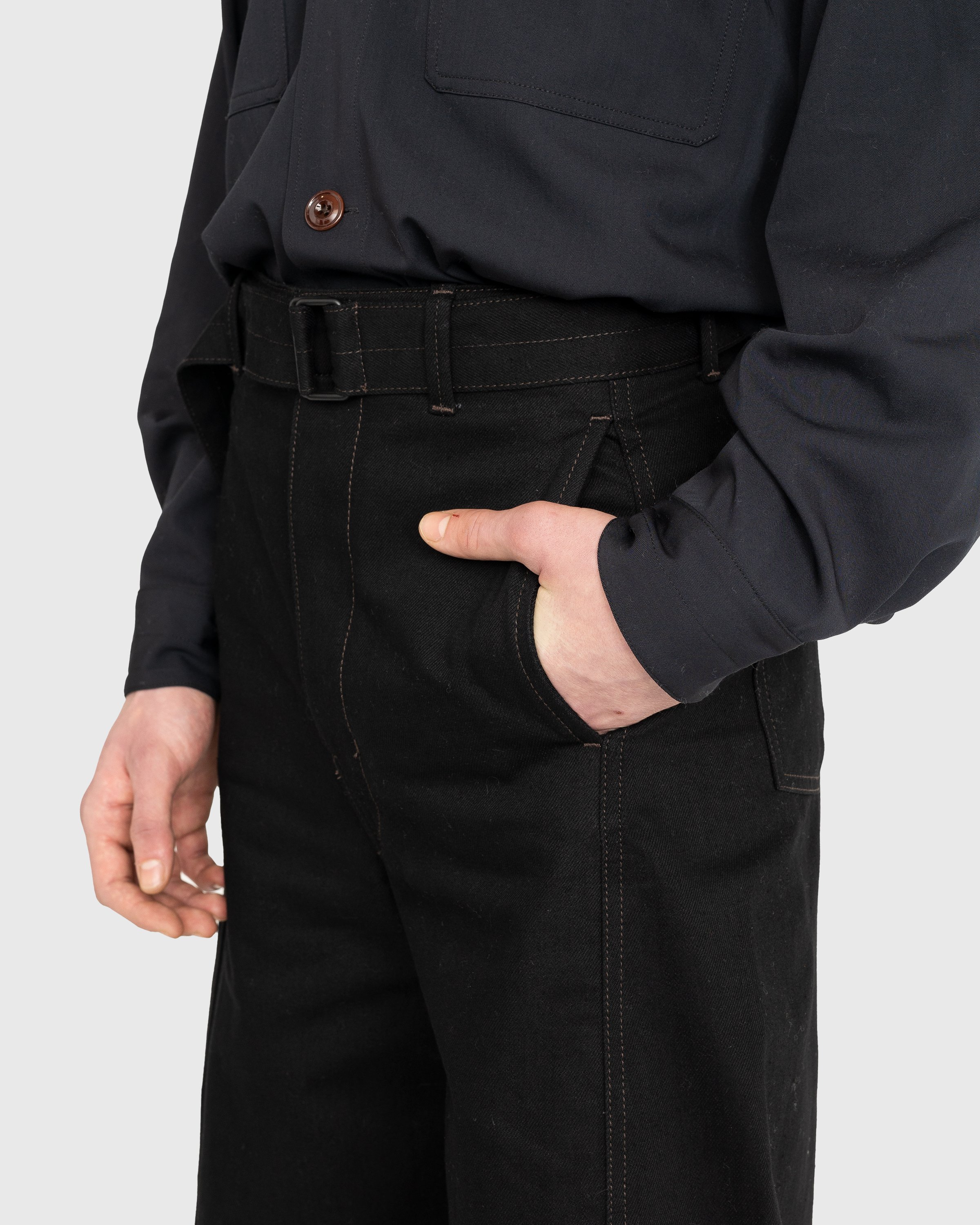 Lemaire - Twisted Belted Pants Black - Clothing - Black - Image 6