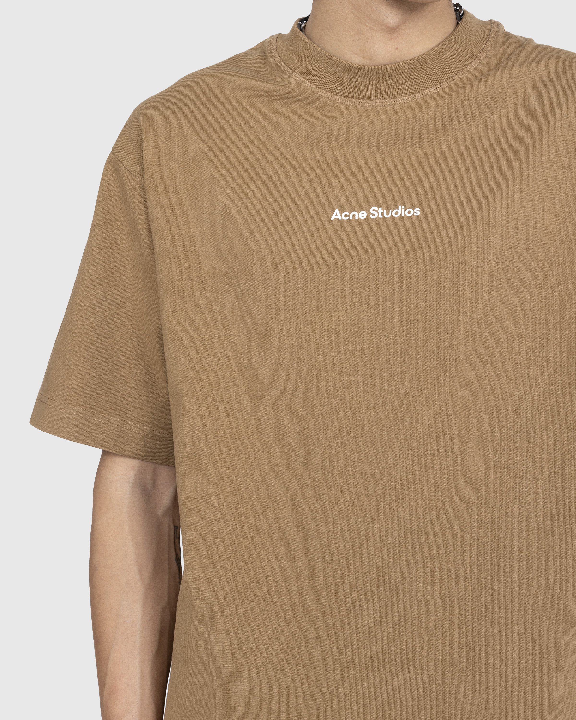 Acne Studios - Logo T-Shirt Mud Beige - Clothing - Beige - Image 4