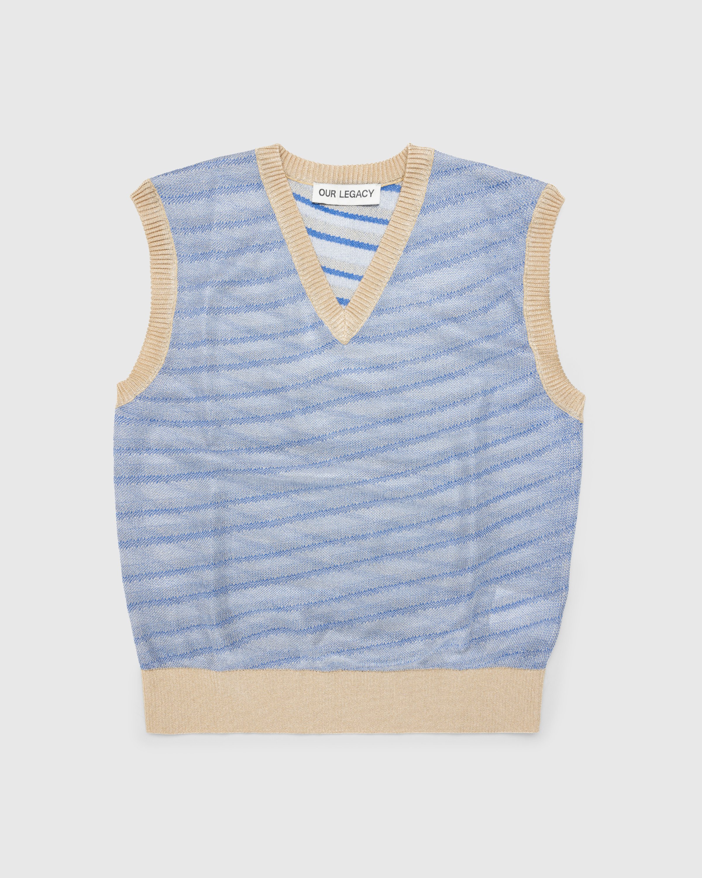 Our Legacy - Knitted Vest Cartoon Static Stripe - Clothing - Purple - Image 1