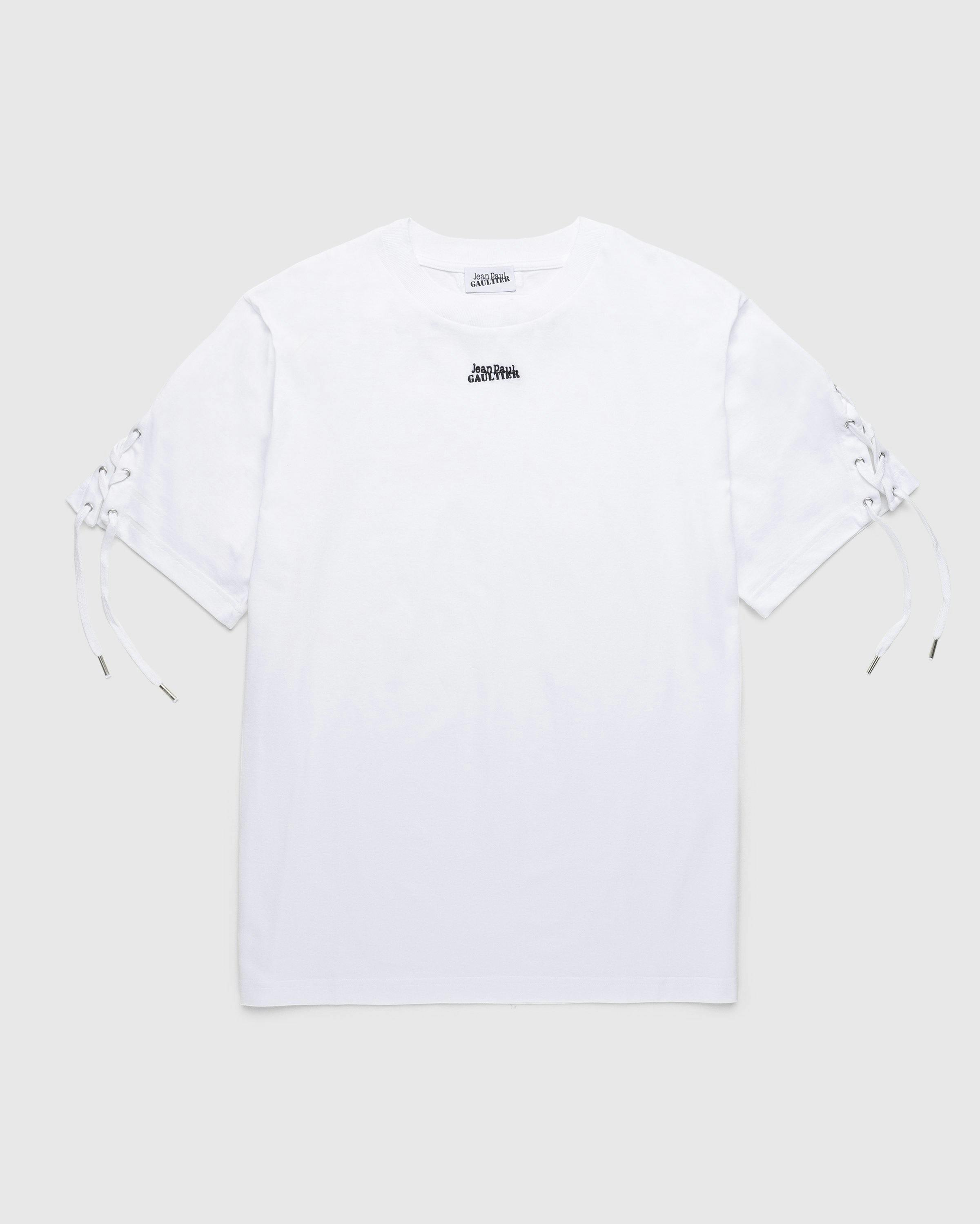 Jean Paul Gaultier - Oversize Laced T-Shirt White - Clothing - White - Image 1