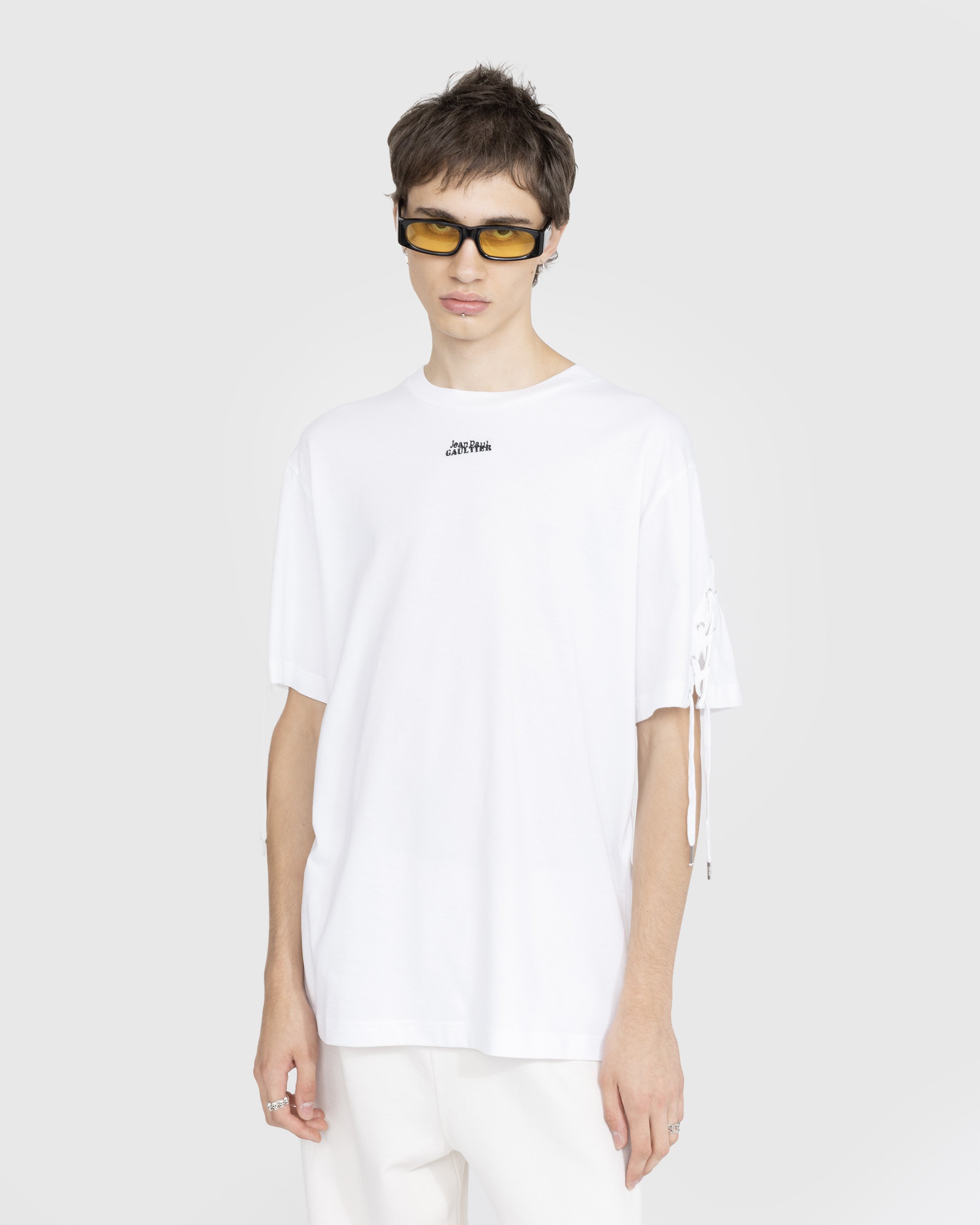 Jean Paul Gaultier - Oversize Laced T-Shirt White - Clothing - White - Image 2