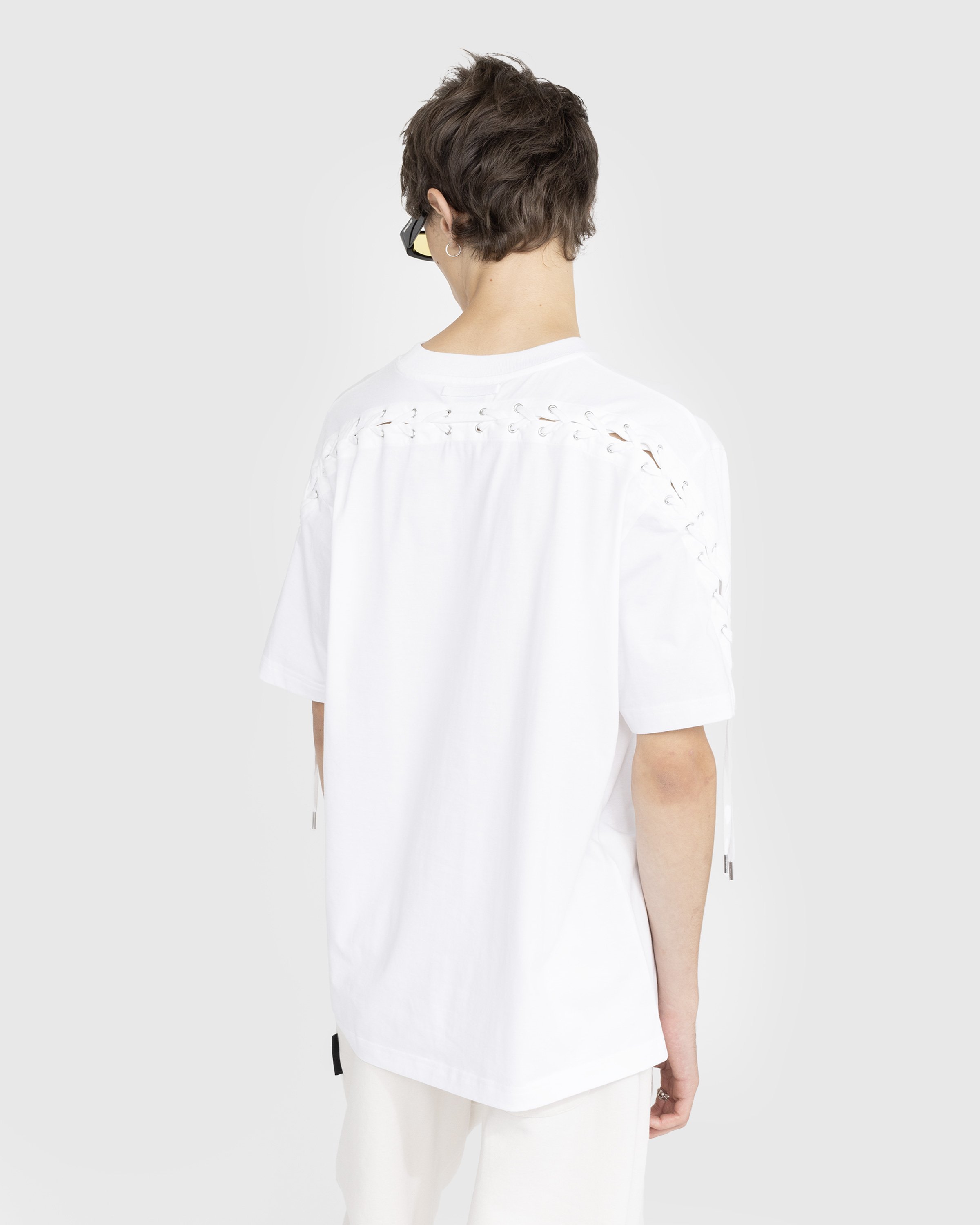 Jean Paul Gaultier - Oversize Laced T-Shirt White - Clothing - White - Image 3