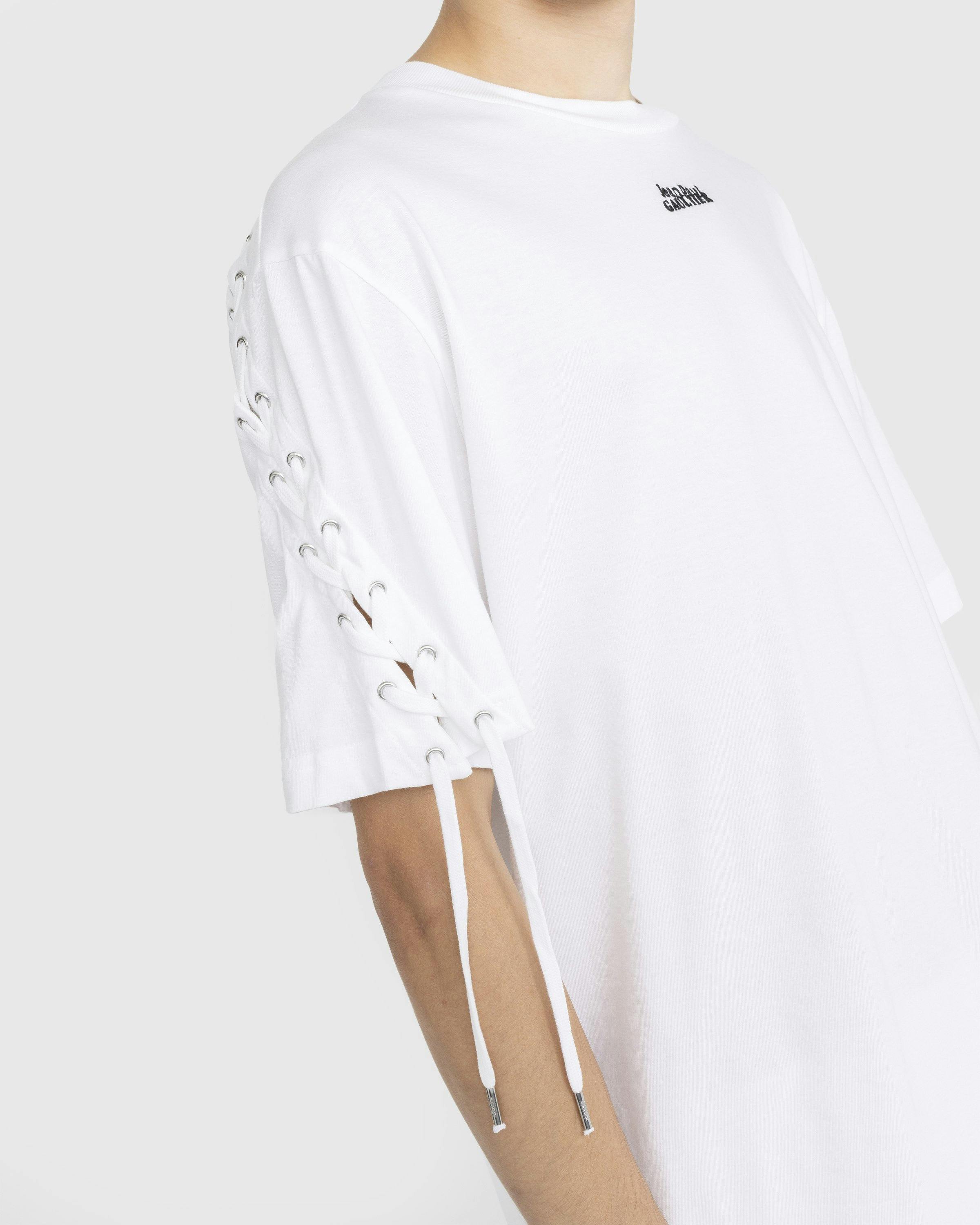 Jean Paul Gaultier - Oversize Laced T-Shirt White - Clothing - White - Image 4