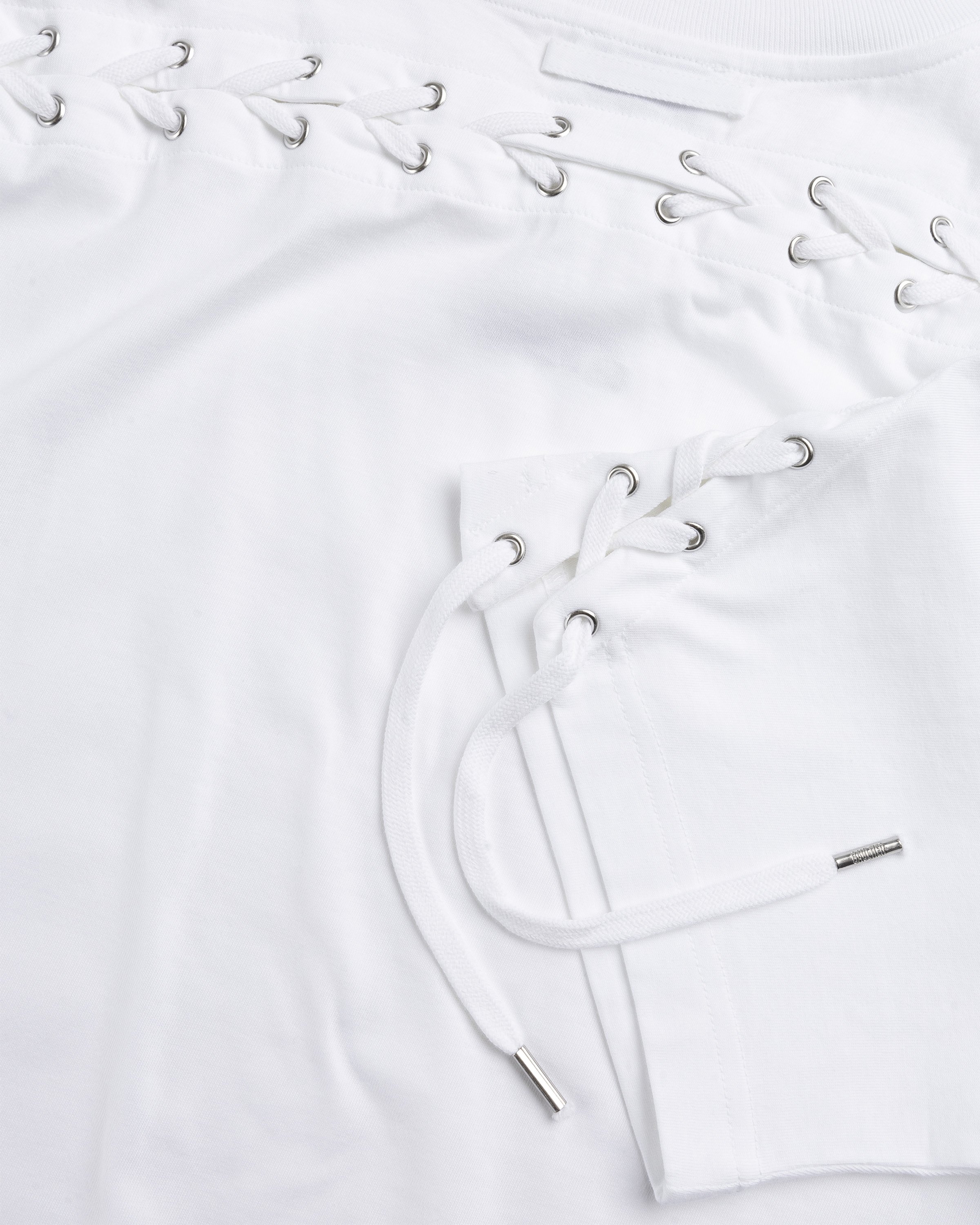 Jean Paul Gaultier - Oversize Laced T-Shirt White - Clothing - White - Image 6