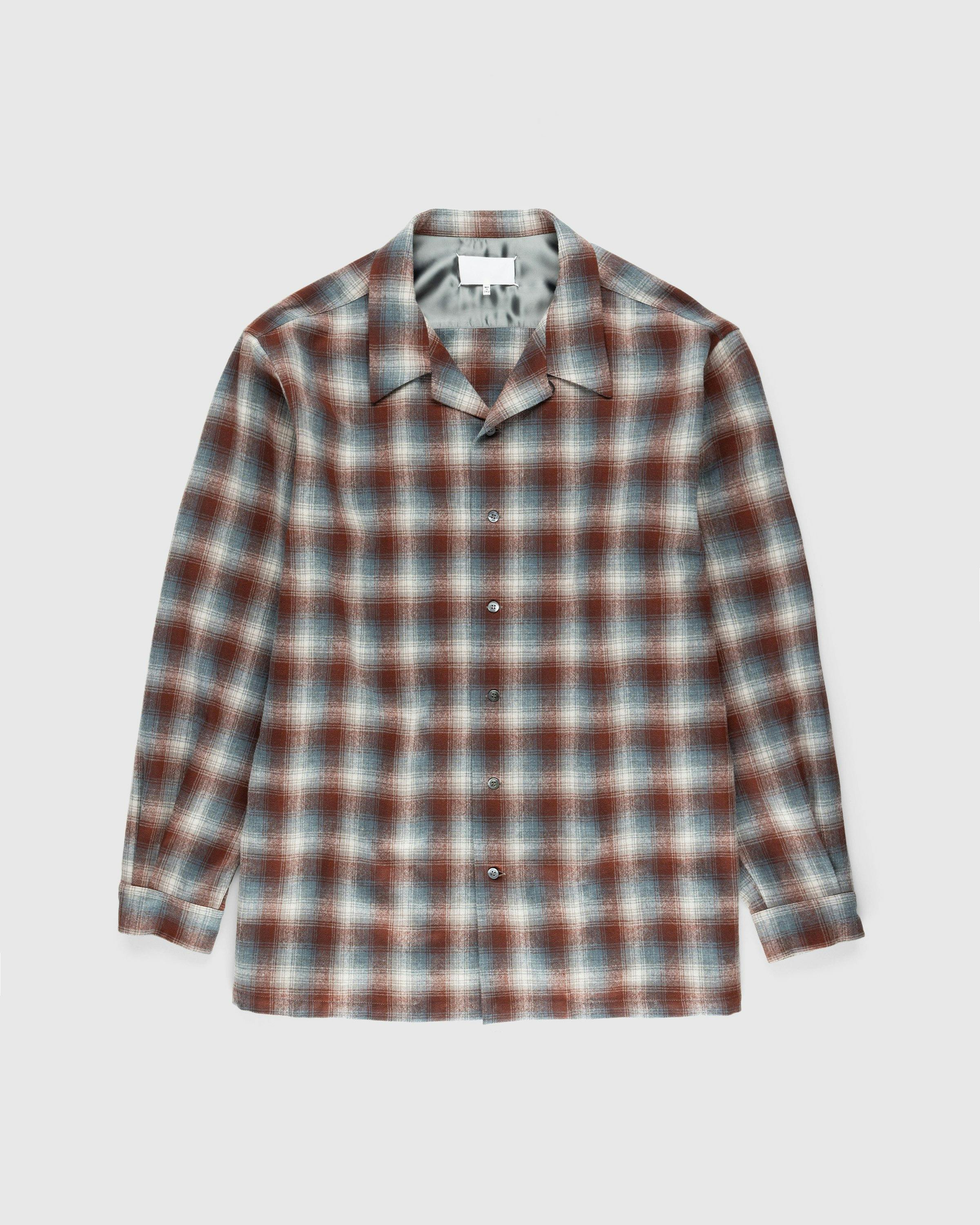 Maison Margiela - Oversized Check Wool Button-Down Shirt Multi - Clothing - Pink - Image 1