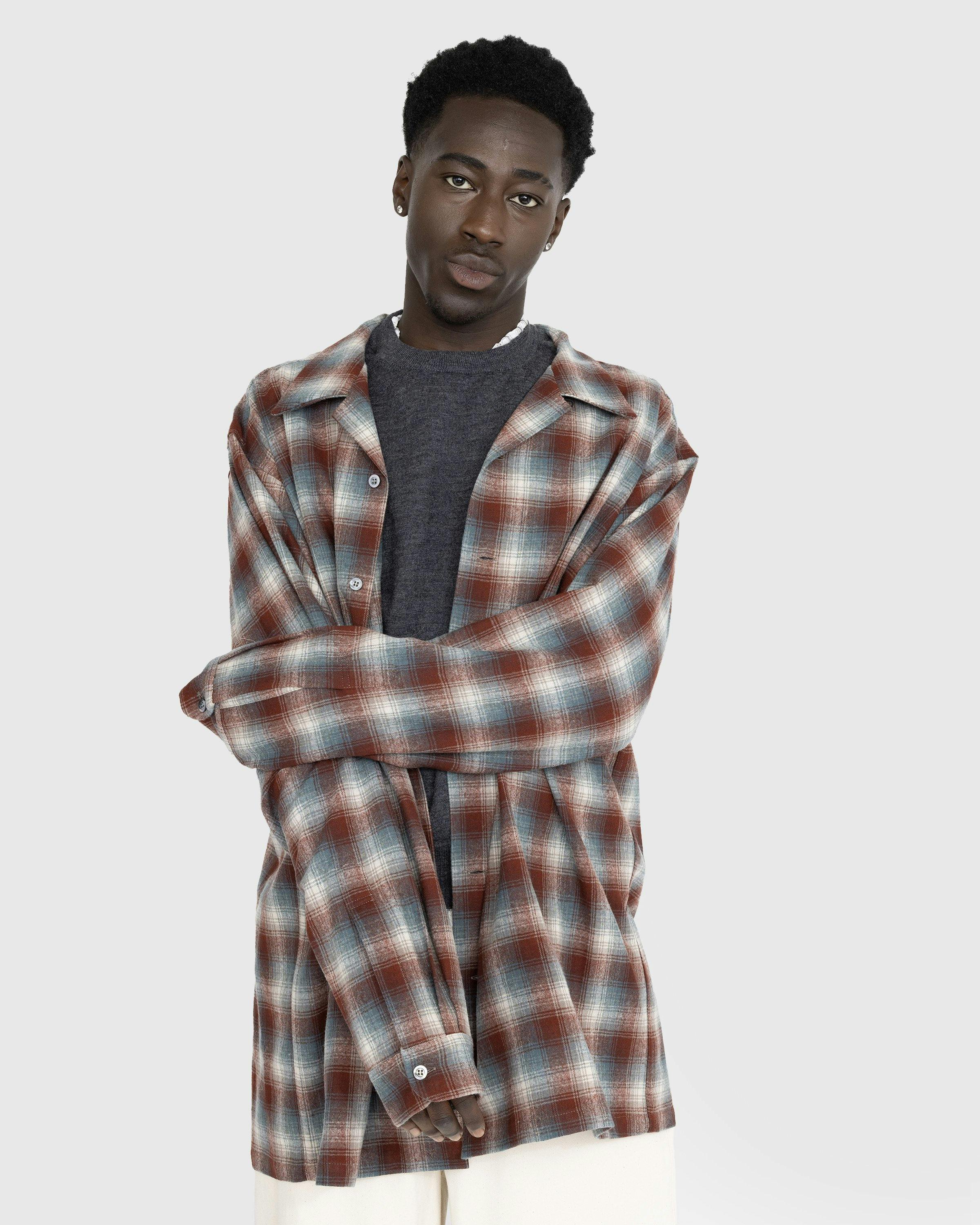 Maison Margiela - Oversized Check Wool Button-Down Shirt Multi - Clothing - Pink - Image 2