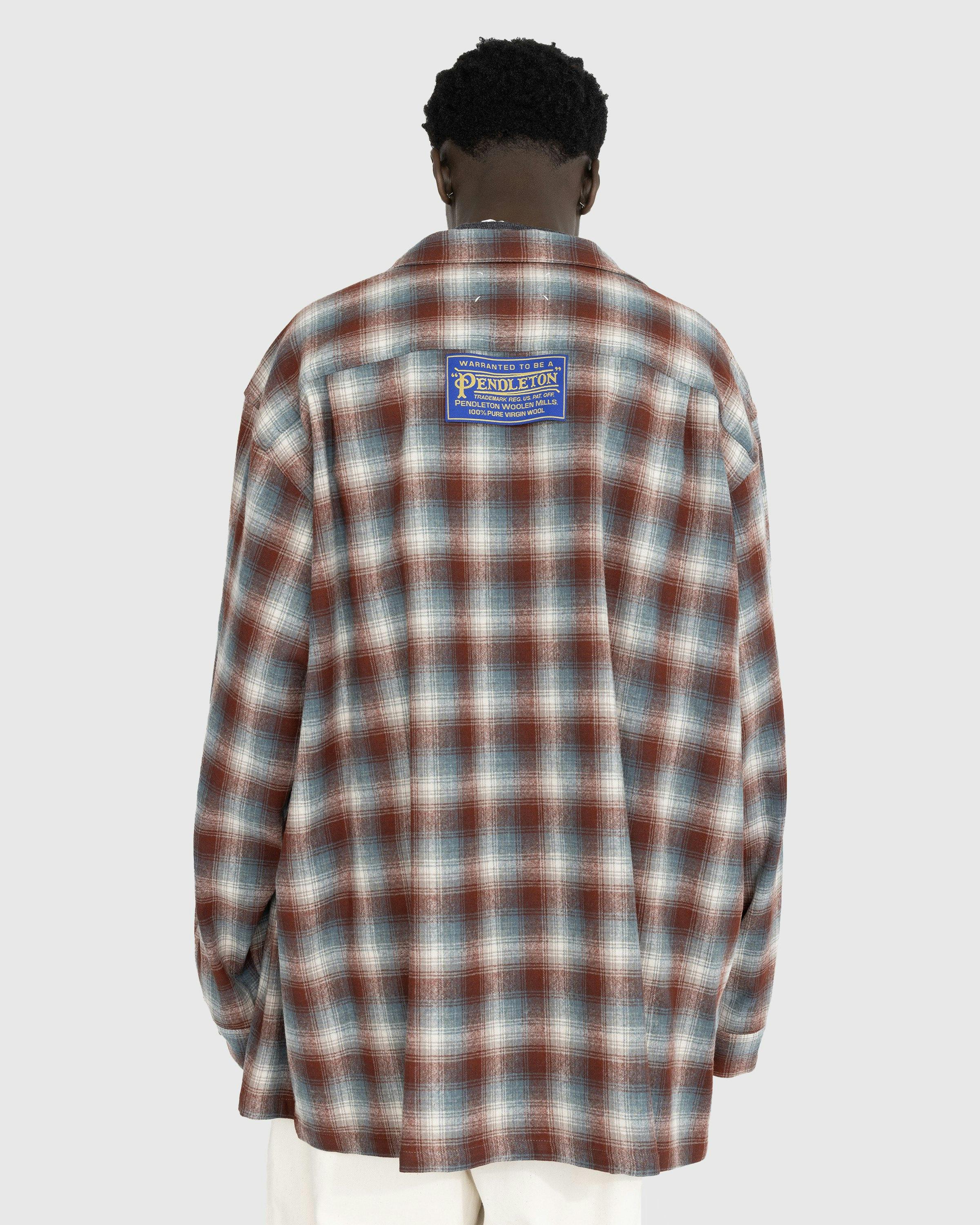 Maison Margiela - Oversized Check Wool Button-Down Shirt Multi - Clothing - Pink - Image 3