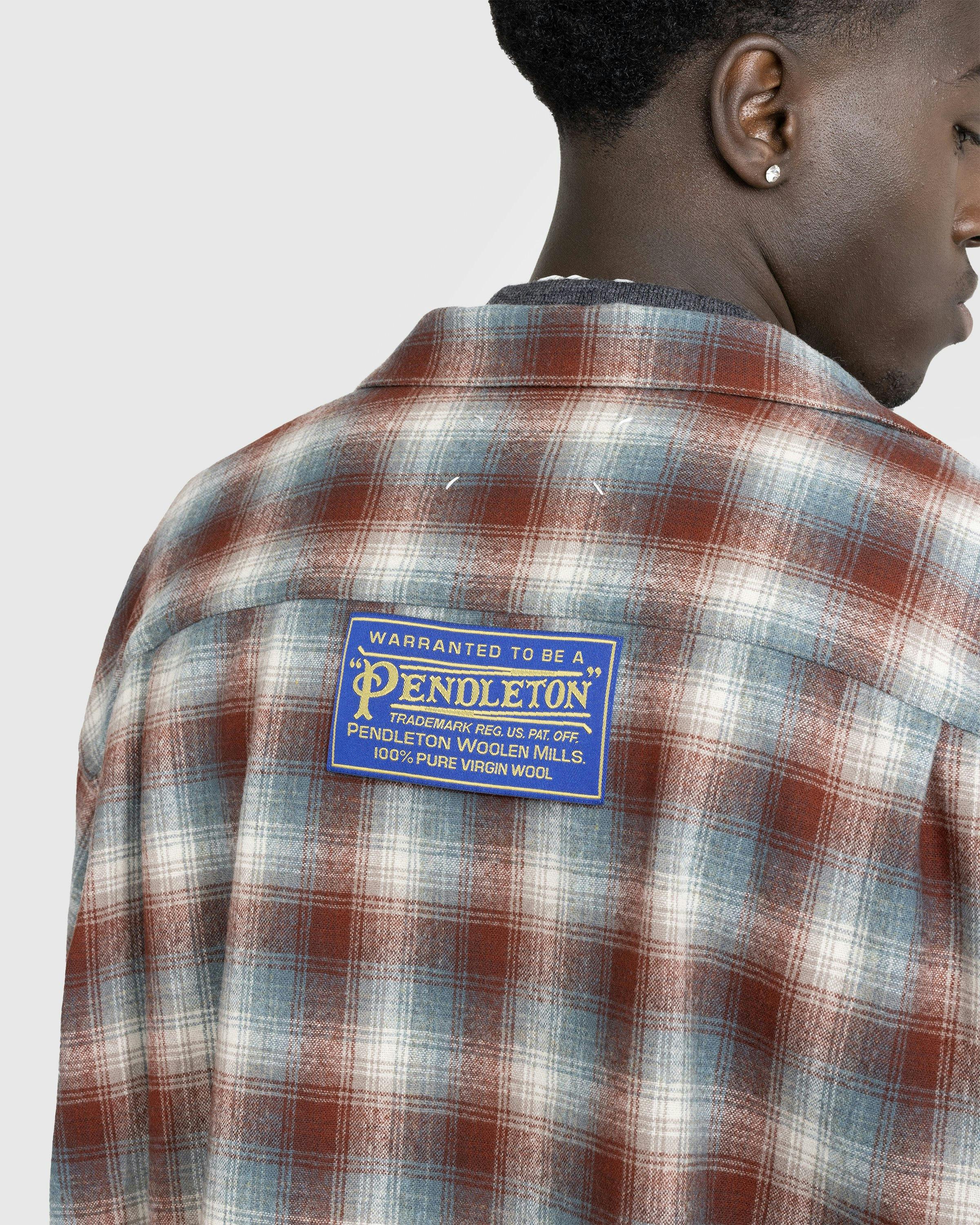 Maison Margiela - Oversized Check Wool Button-Down Shirt Multi - Clothing - Pink - Image 4