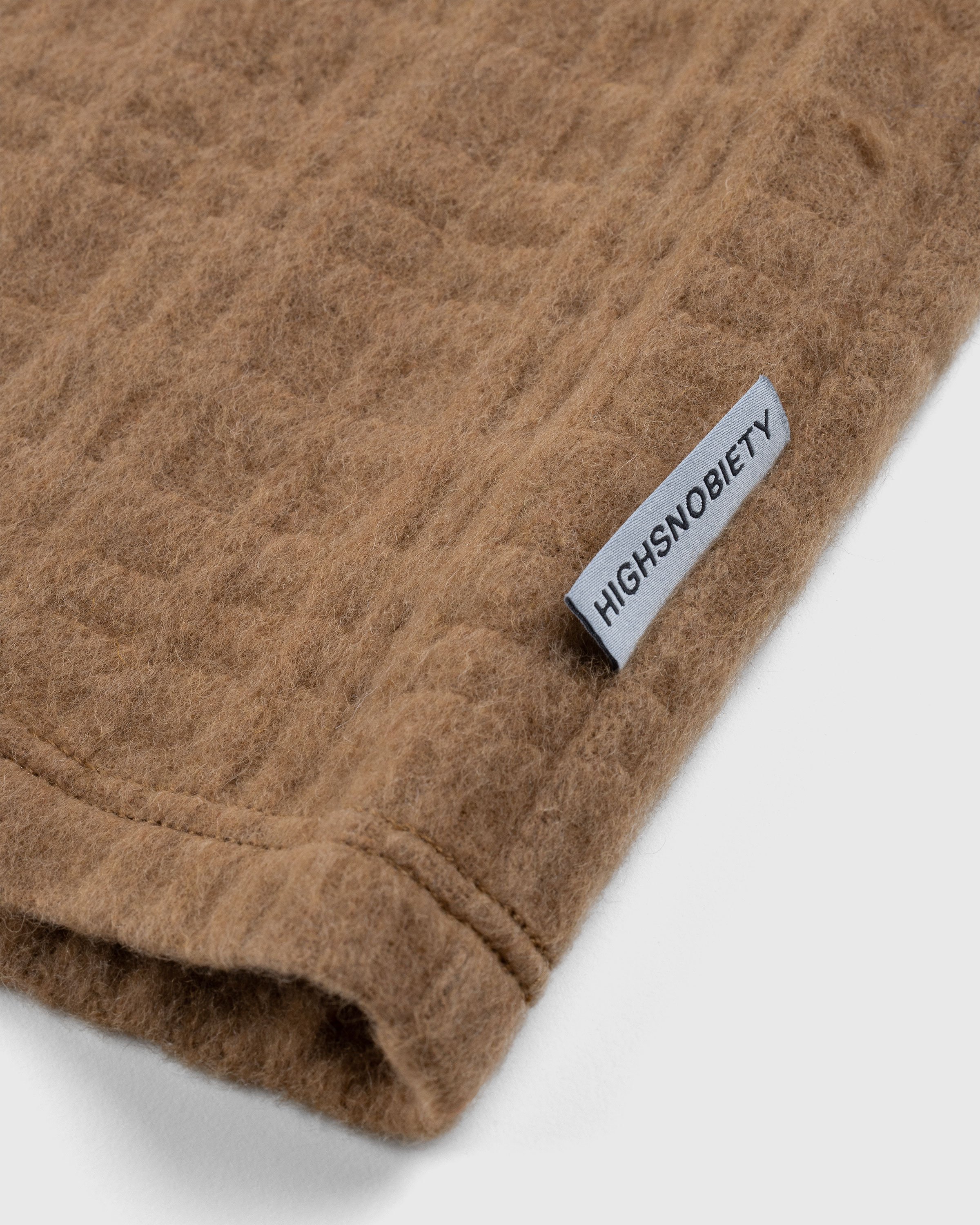 Highsnobiety HS05 - Recycle Wool Blend Fleece Quarter Zip Brown - Clothing - Brown - Image 7