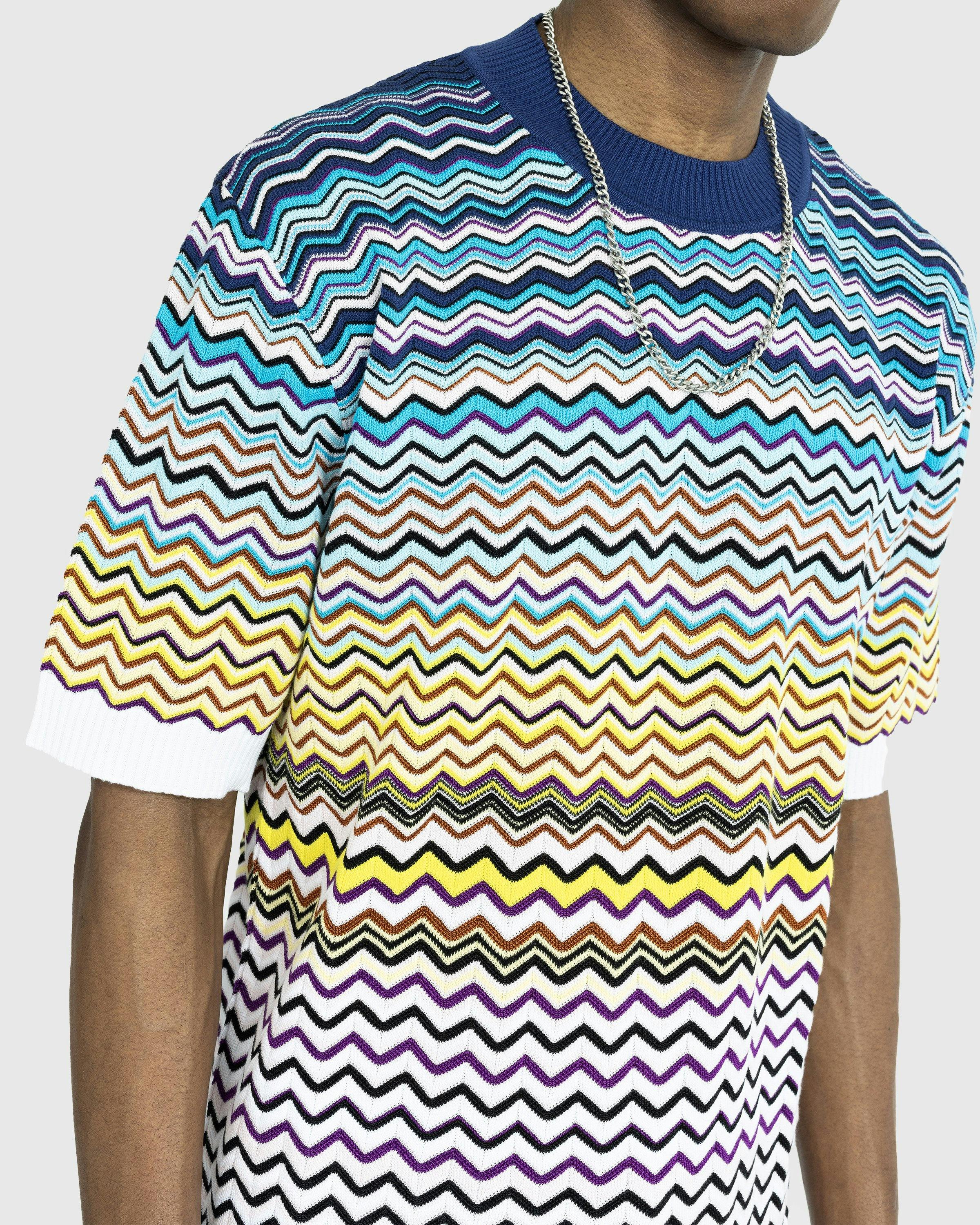 Missoni - Chevron T-Shirt Blue/Black/White - Clothing - Black - Image 4