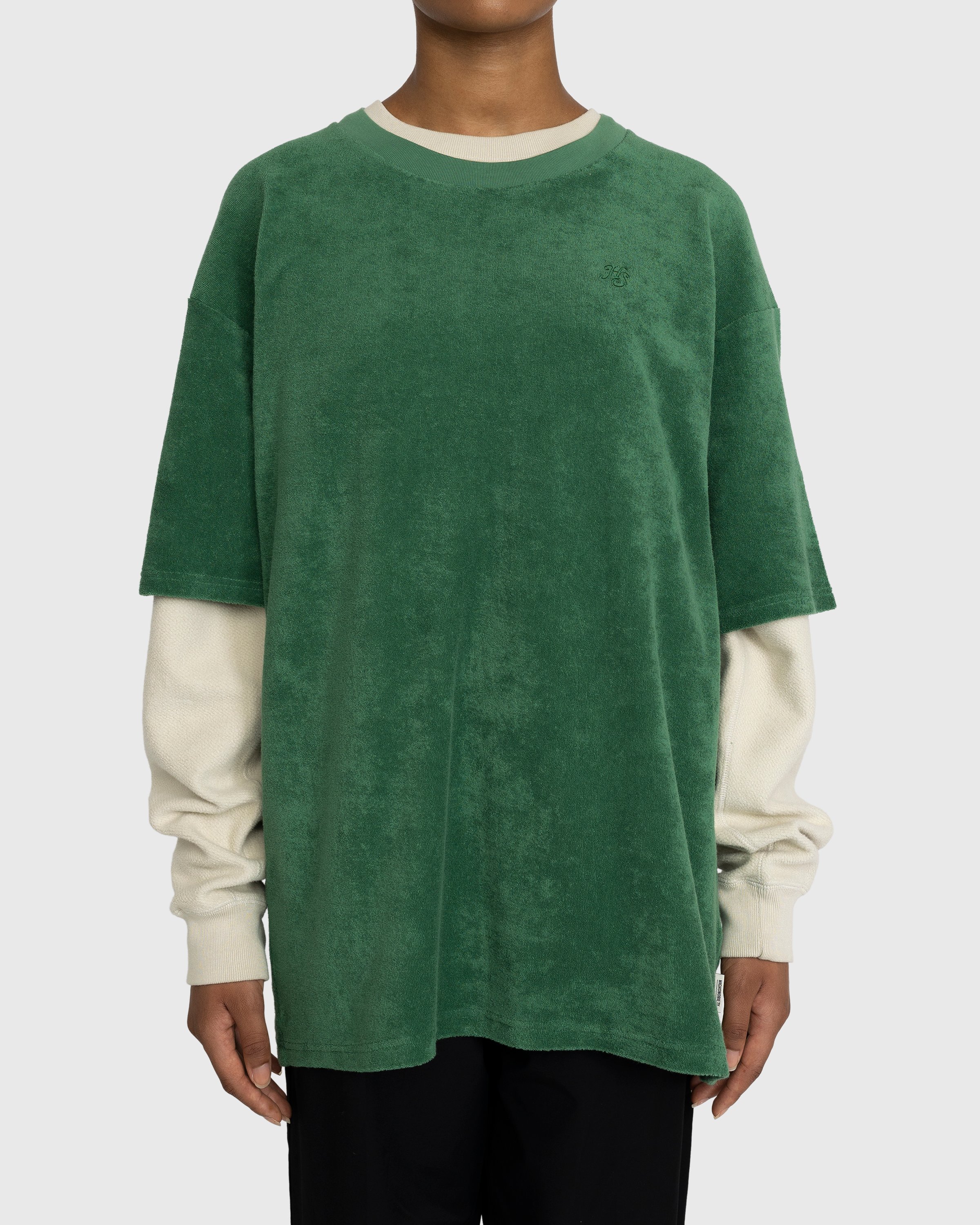 Highsnobiety - HS Logo Reverse Terry T-Shirt Green - Clothing - Green - Image 2