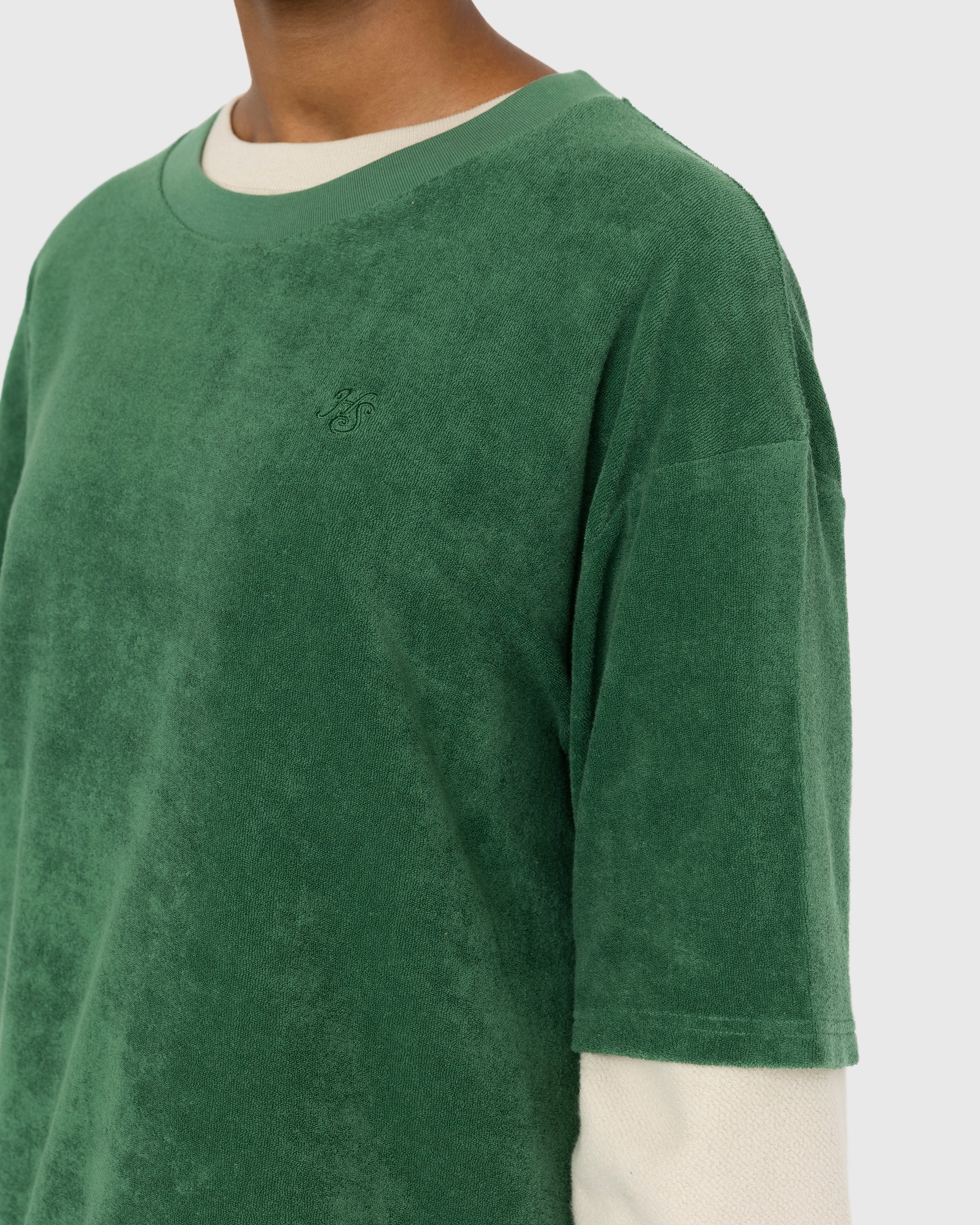 Highsnobiety - HS Logo Reverse Terry T-Shirt Green - Clothing - Green - Image 6
