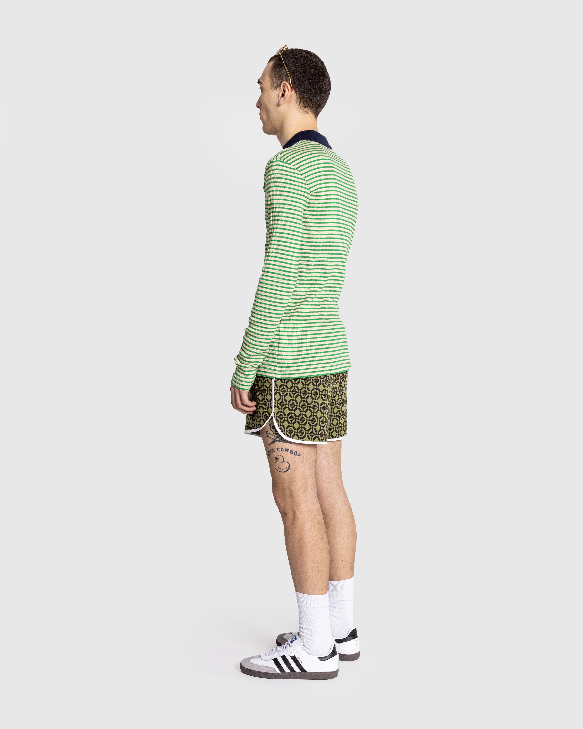 Wales Bonner - Polo Striped Green - Clothing - Green - Image 4