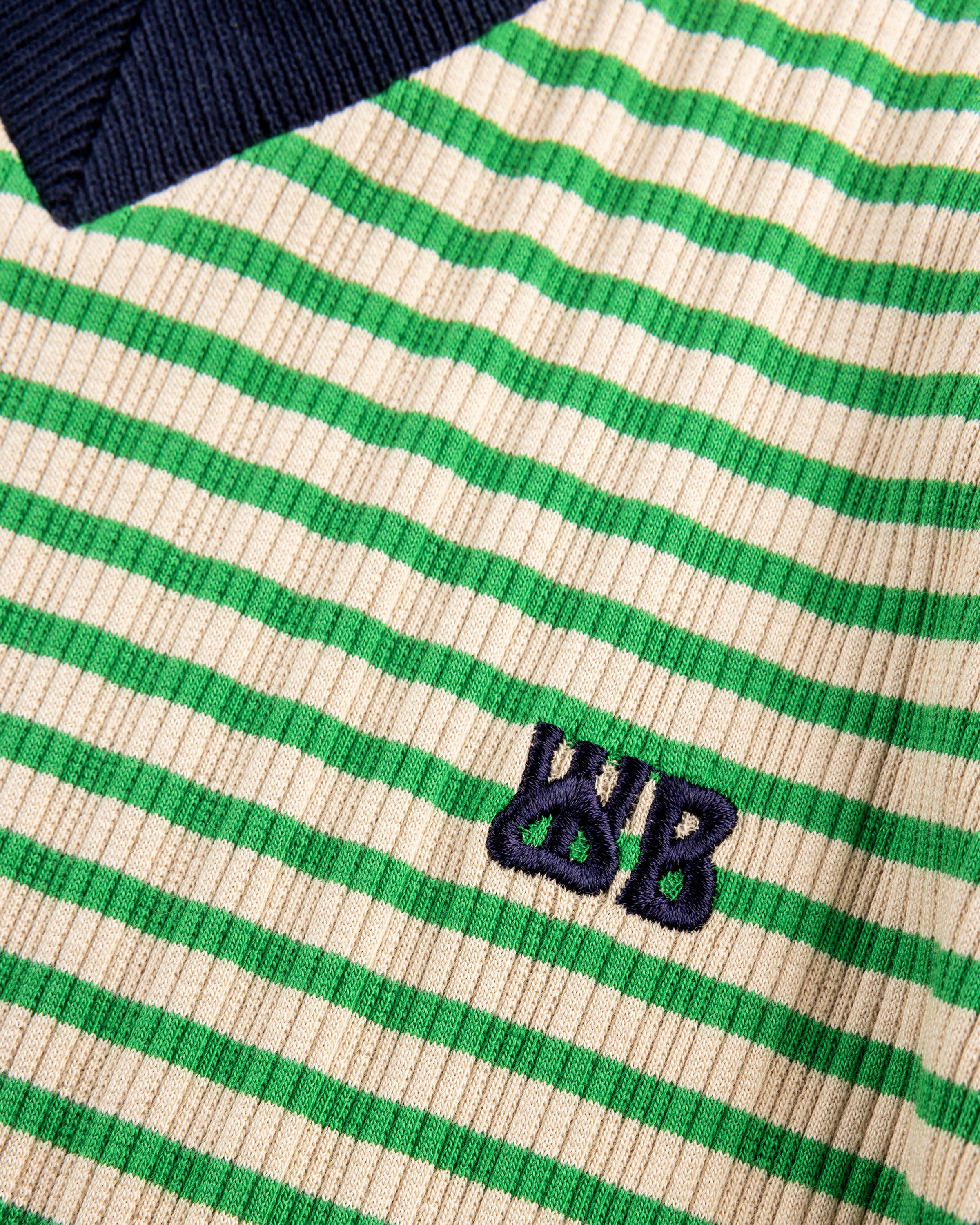 Wales Bonner - Polo Striped Green - Clothing - Green - Image 7