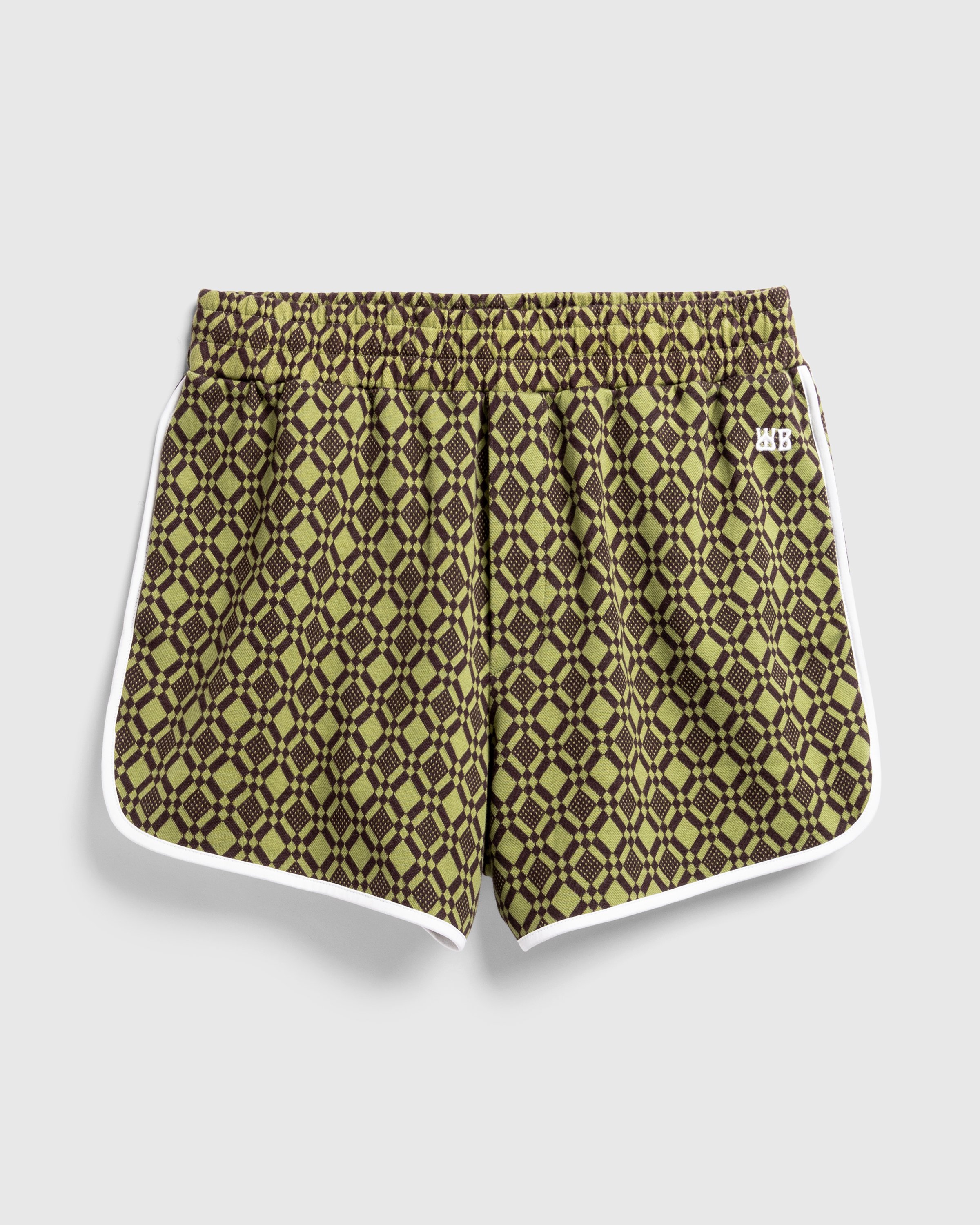 Wales Bonner - Jacquard Olive And Dark Brown Shorts - Clothing - Green - Image 1