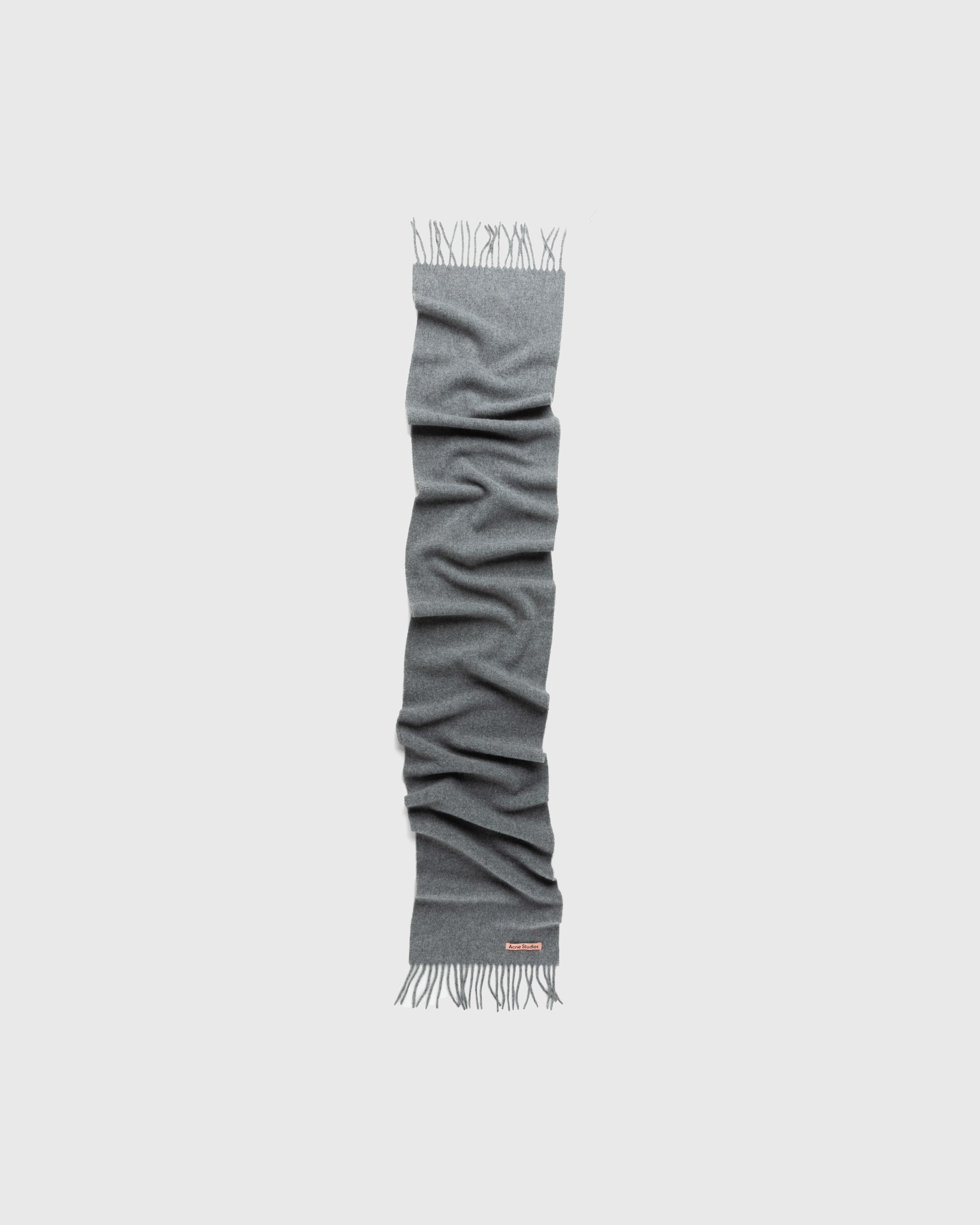 Acne Studios - Skinny Wool Scarf Grey Melange - Accessories - Grey - Image 1