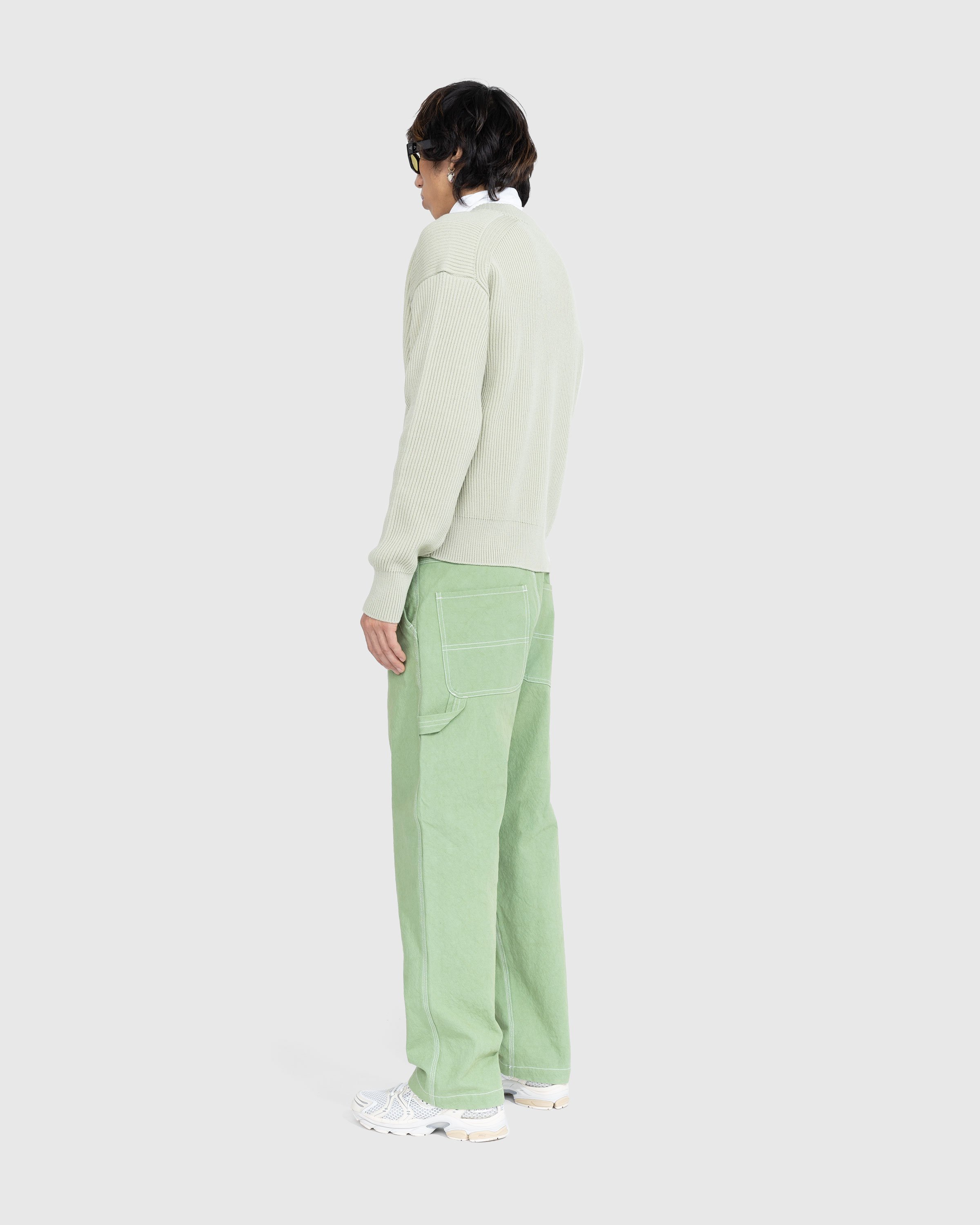 Auralee - French Merino Rib Knit Cardigan Light Khaki - Clothing - Green - Image 4