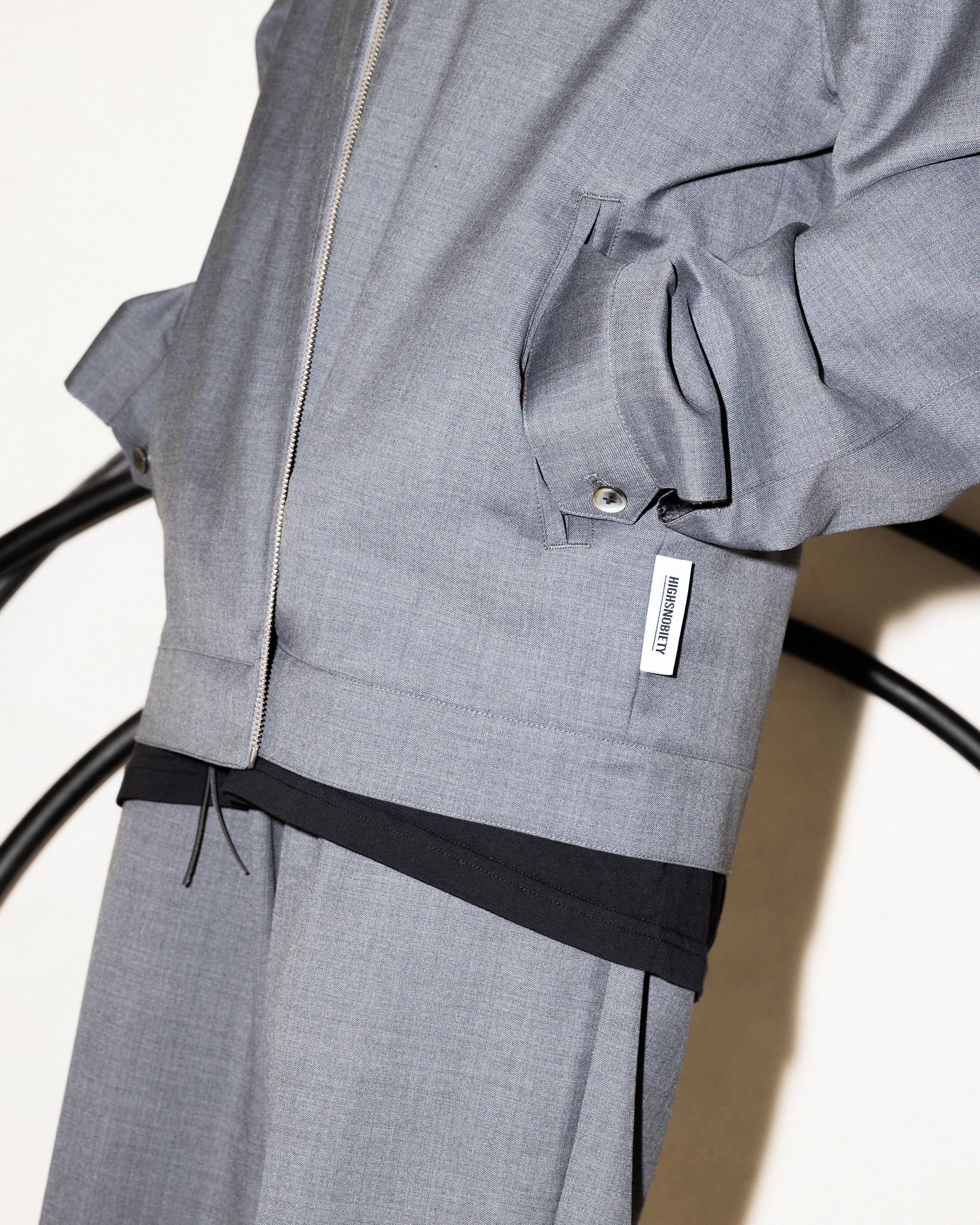 Highsnobiety - Tropical Wool Zip Jacket Grey - Clothing - Grey - Image 7