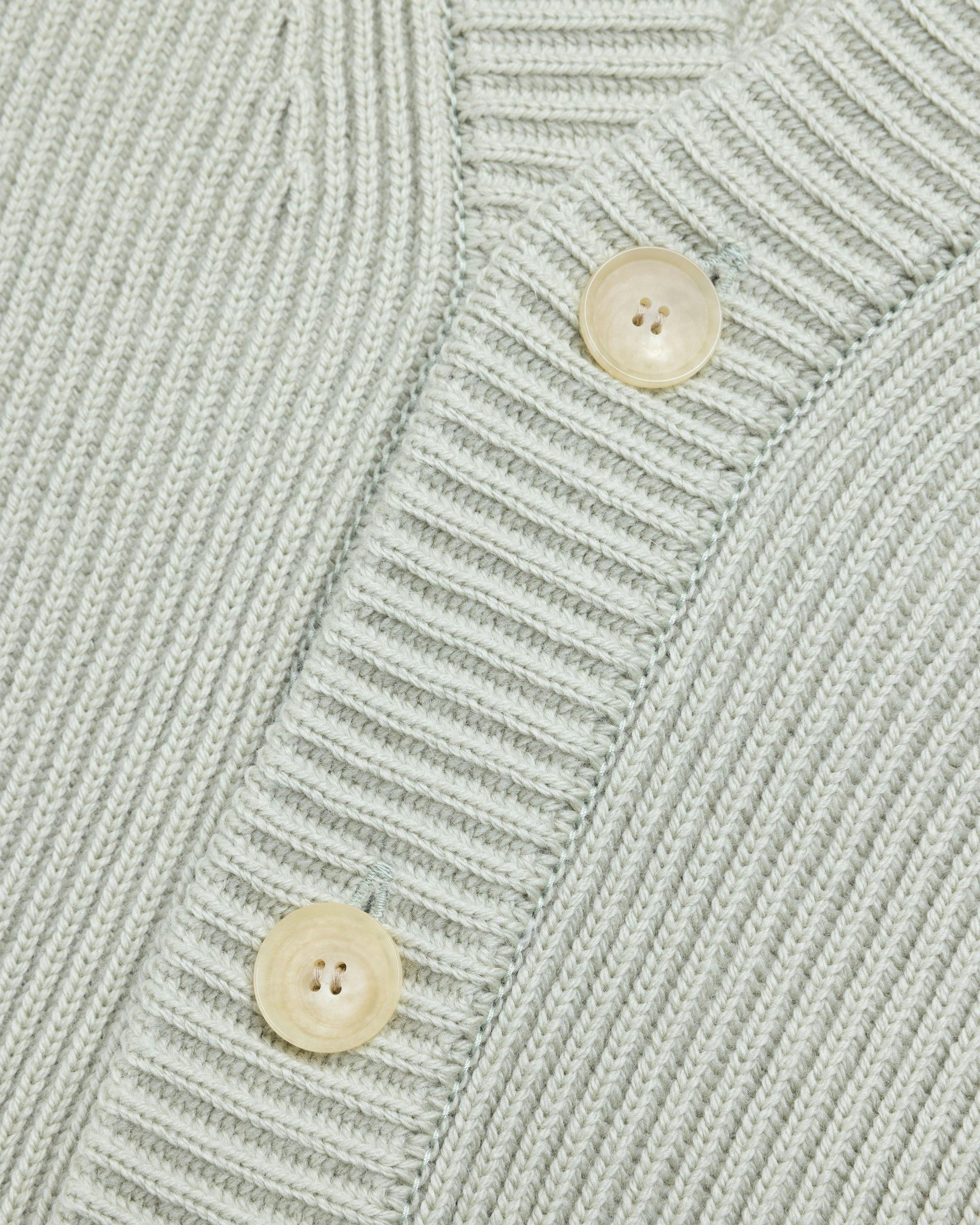 Auralee - French Merino Rib Knit Cardigan Light Khaki - Clothing - Green - Image 6