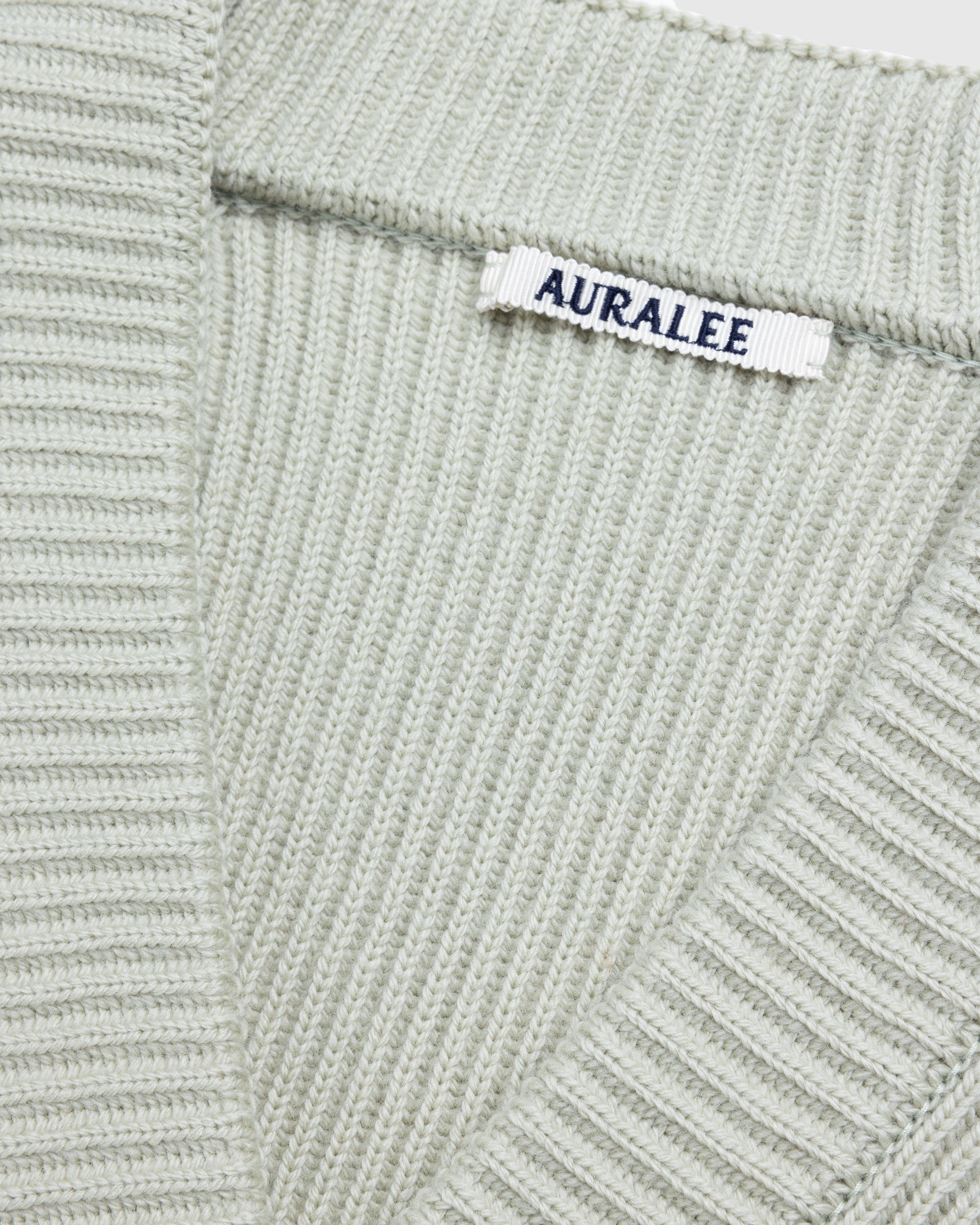 Auralee - French Merino Rib Knit Cardigan Light Khaki - Clothing - Green - Image 7
