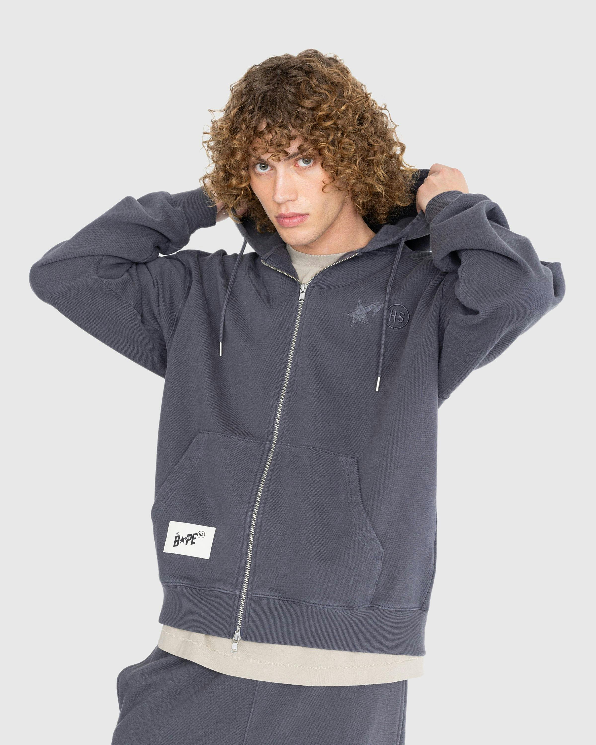 BAPE x Highsnobiety - Heavy Washed Zip Hoodie Charcoal - Clothing - Grey - Image 2