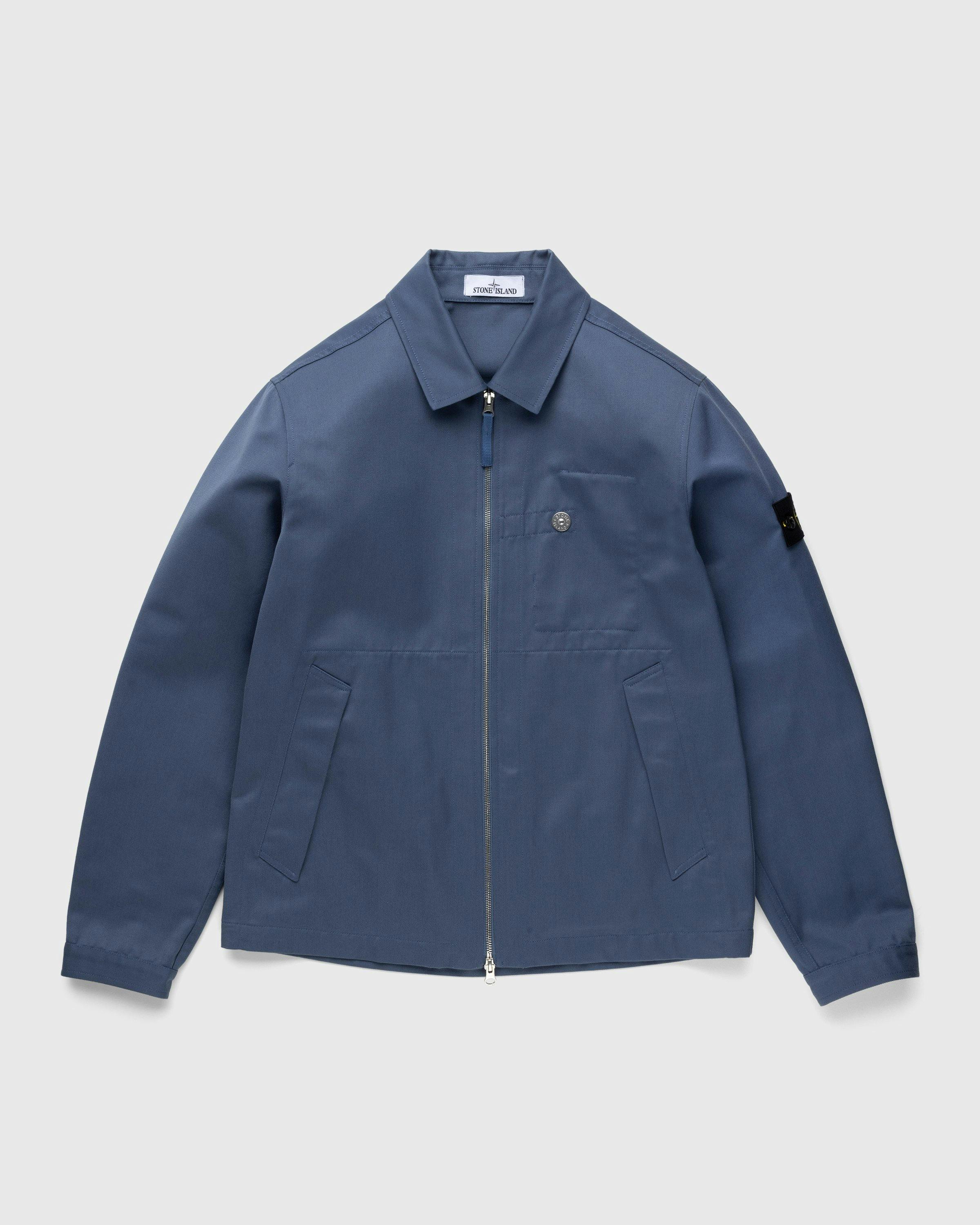 Stone Island - 42528 Workwear R-Gabardine Blouson Mid Blue - Clothing - Blue - Image 1