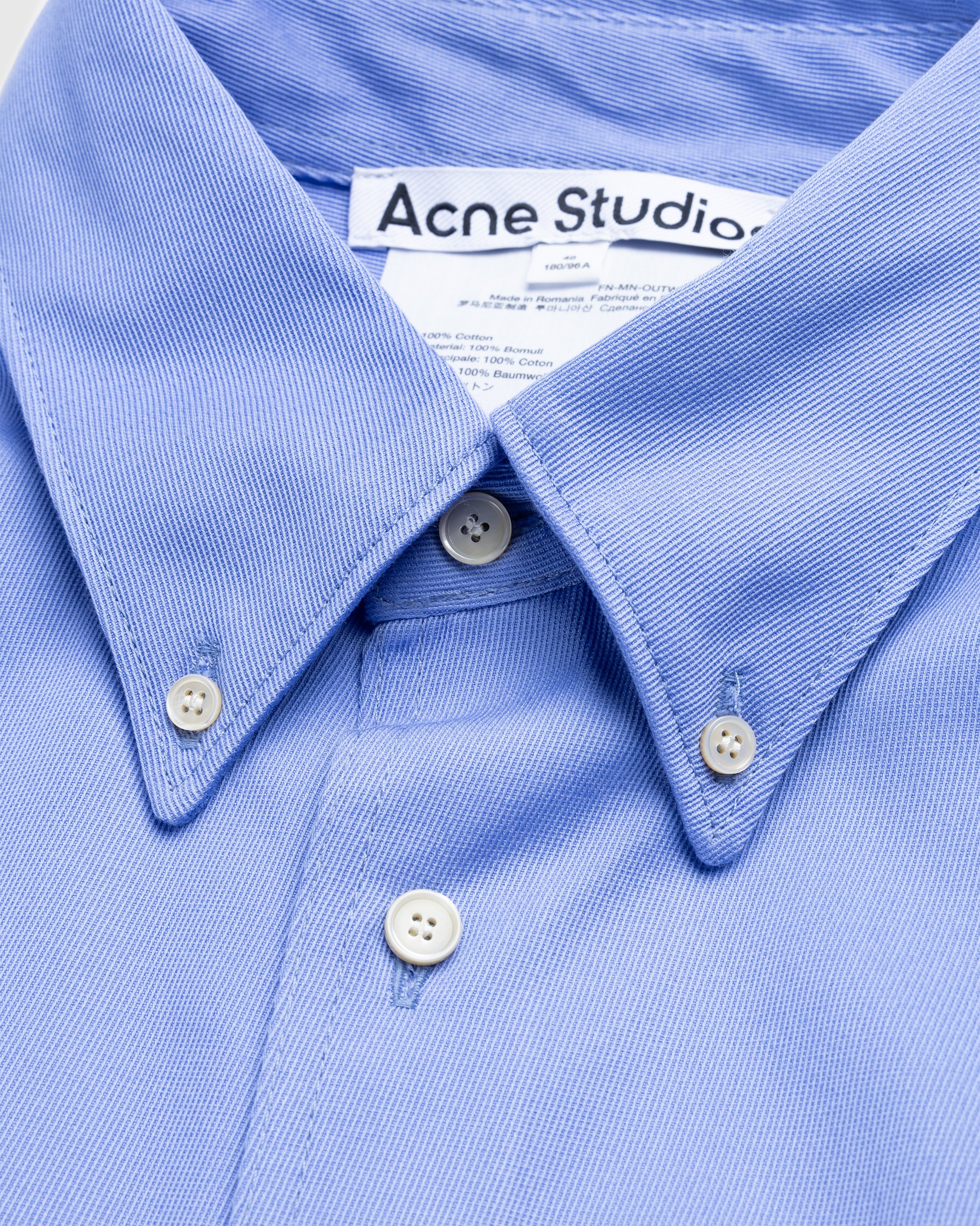 Acne Studios - Button-Up Overshirt Cornflower Blue - Clothing - Blue - Image 5