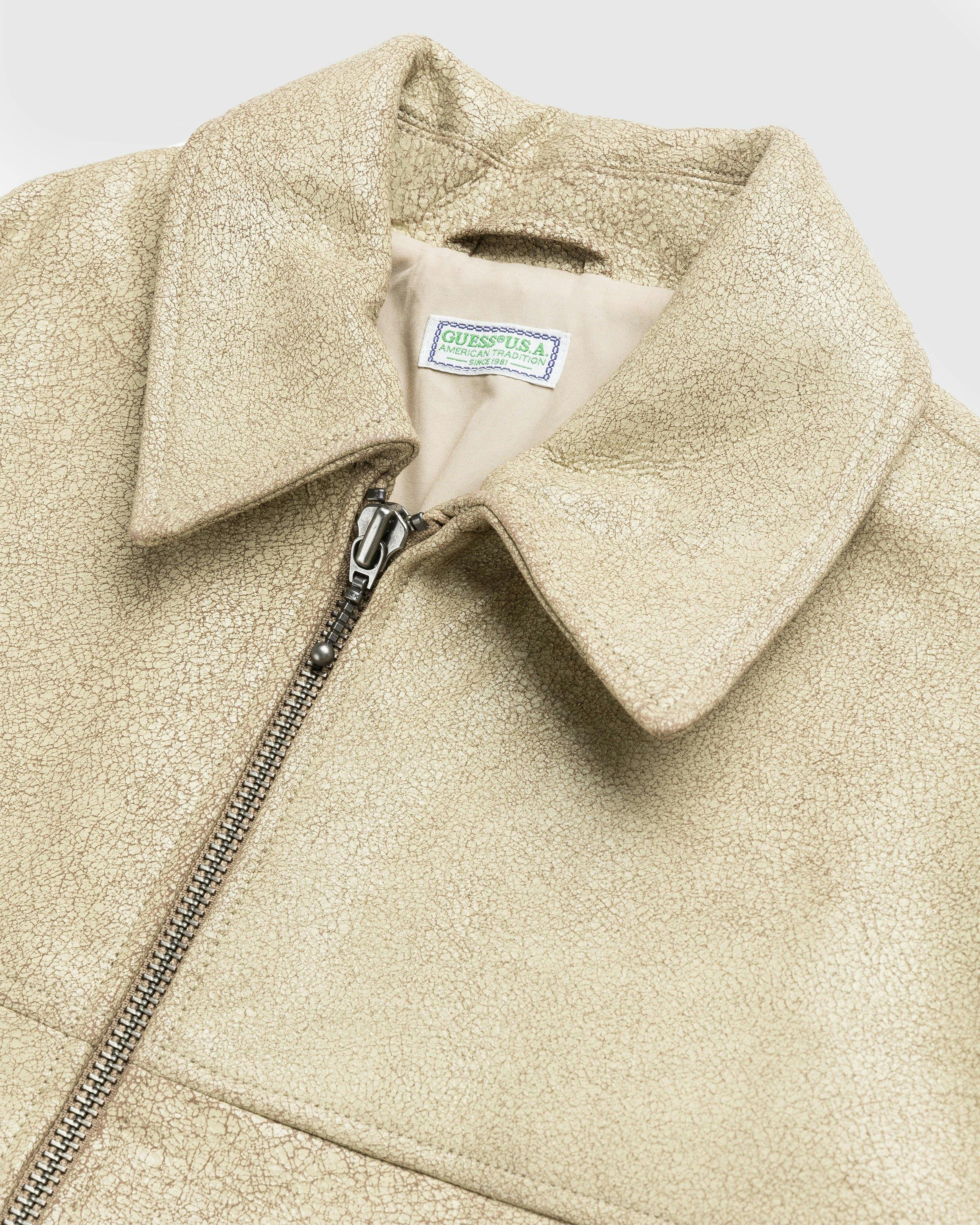 Guess USA - Crackle Leather Jacket Beige - Clothing - Beige - Image 6