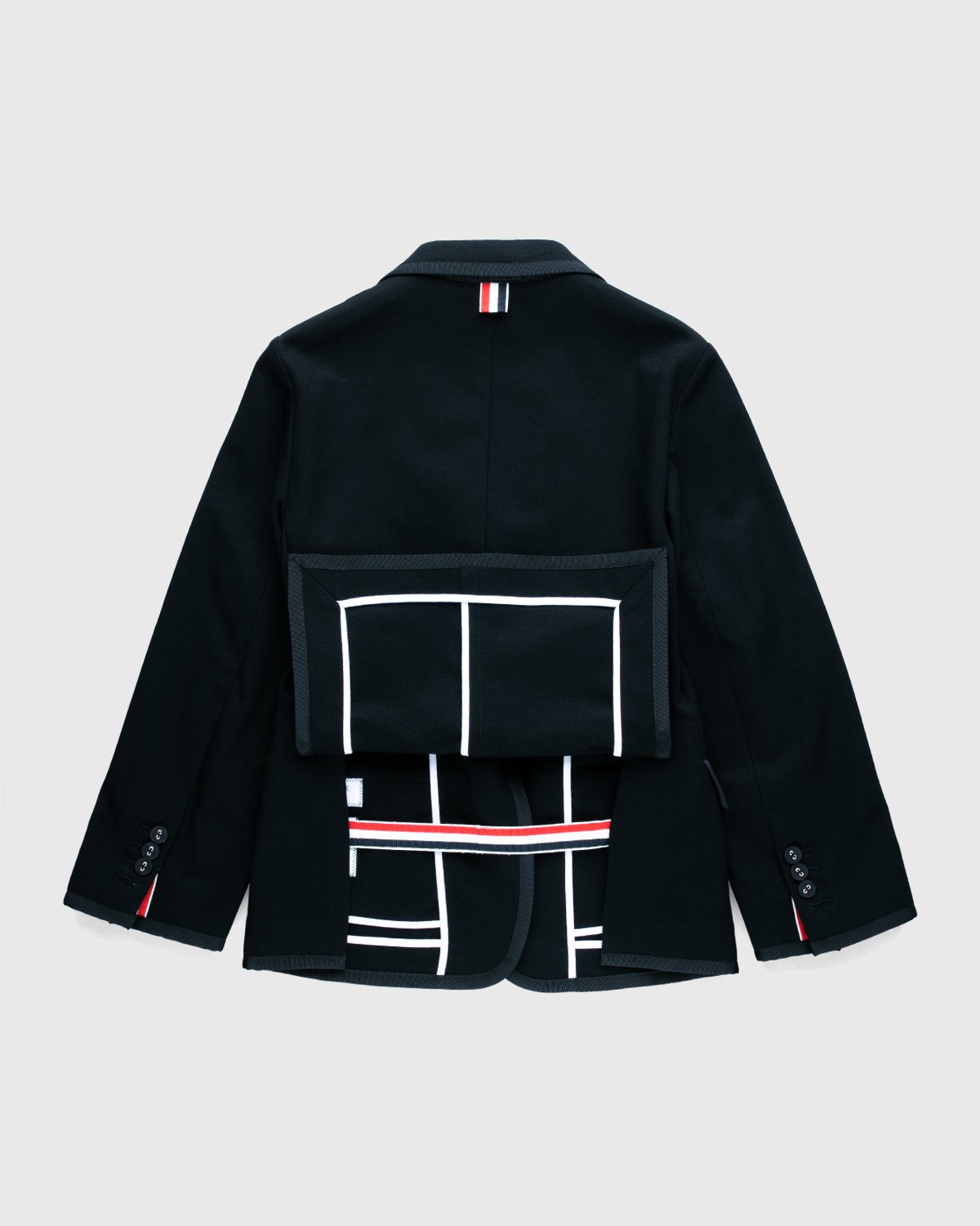 Thom Browne x Highsnobiety - Men Deconstructed Sport Jacket Black - Clothing - Black - Image 3