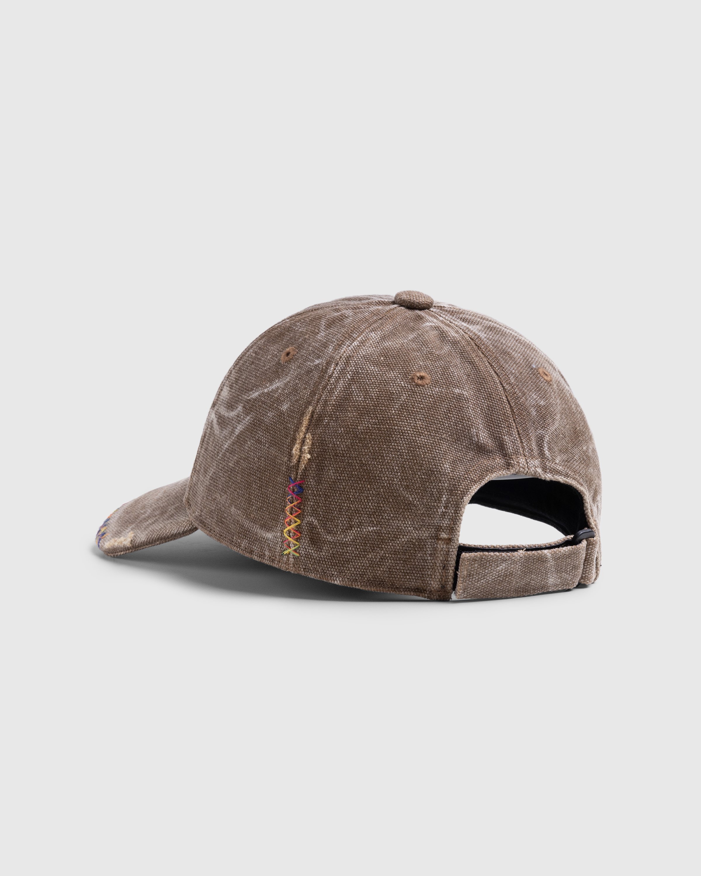 Acne Studios - Leather Face Patch Cap Toffee Brown - Accessories - Brown - Image 3